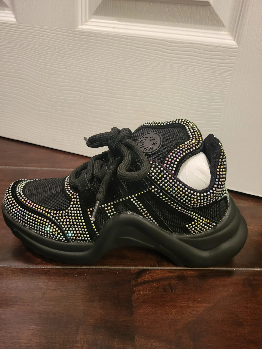 Black Rhinestone Sneakers