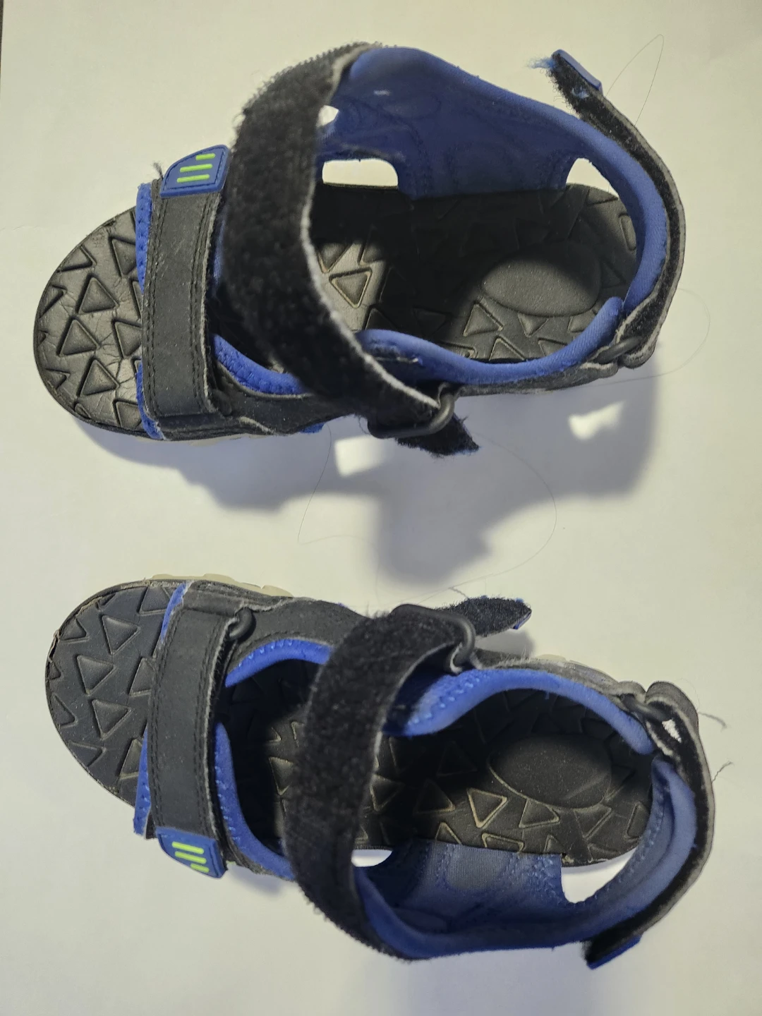 Kids blue and black sandals size 12
