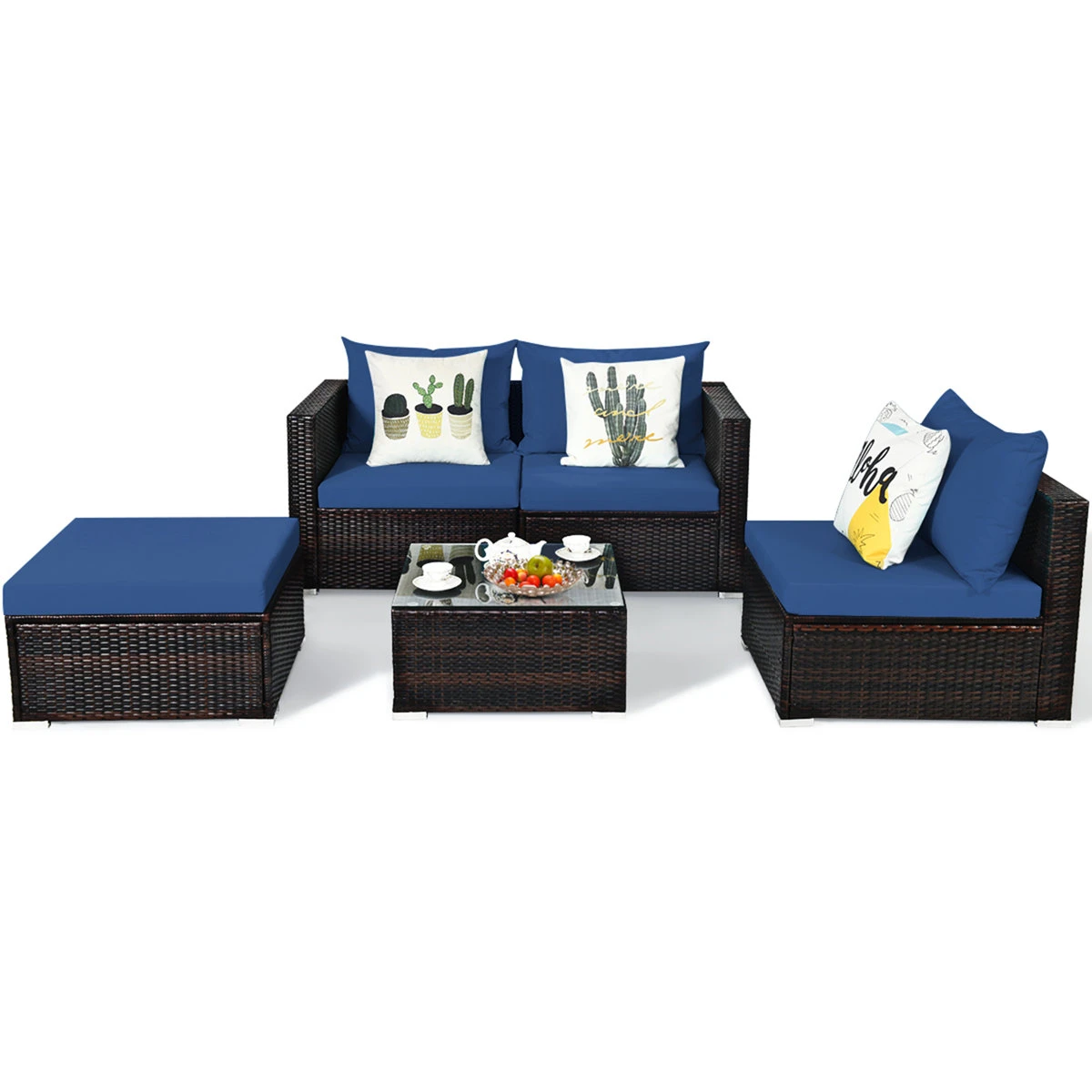 NEW In Box 5Pc Outdoor Wicker Patio Furniture Set (fit to car) - photo 2