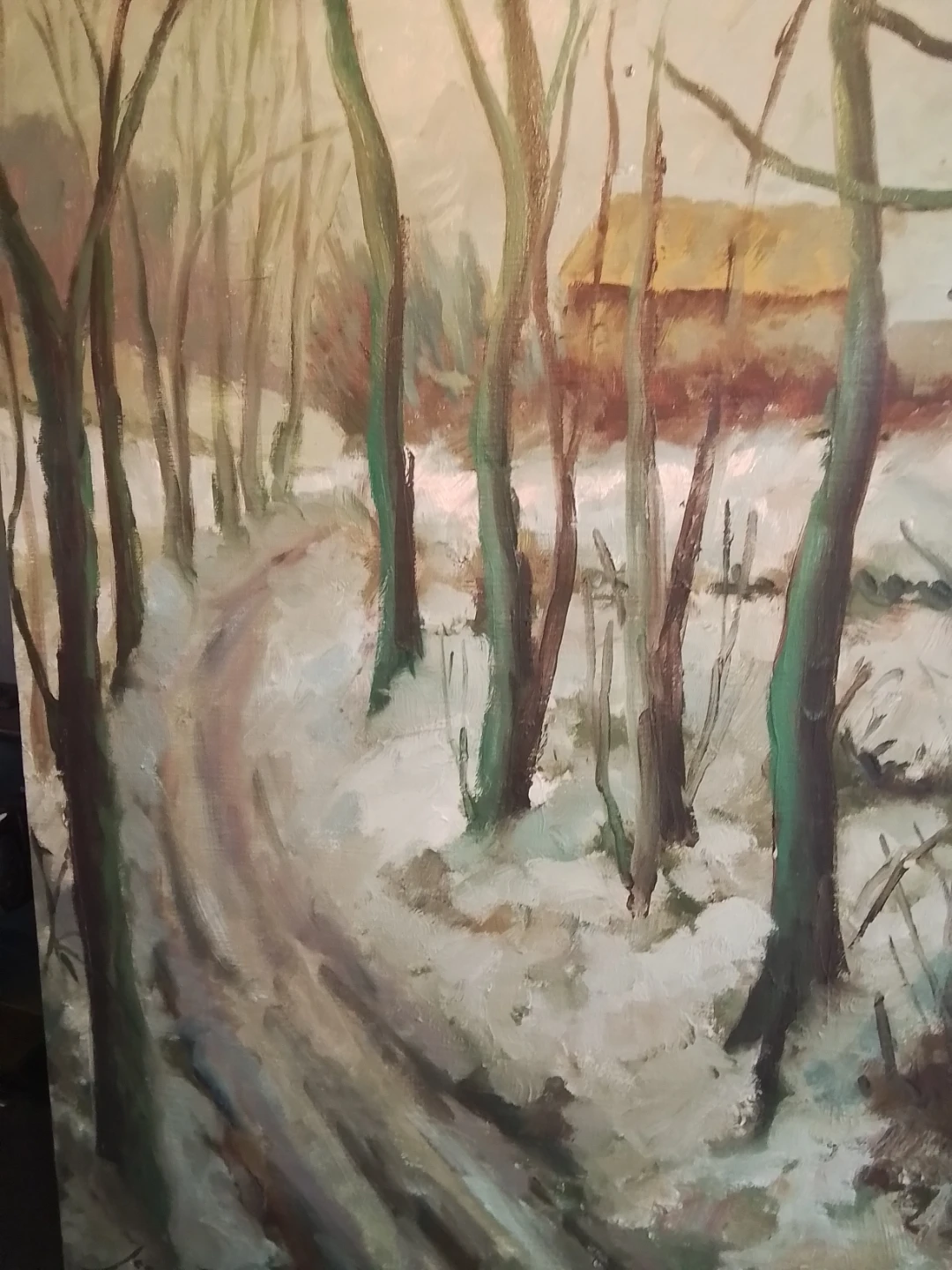 Original René-Jean Richard Winter Landscape Oil - photo 2