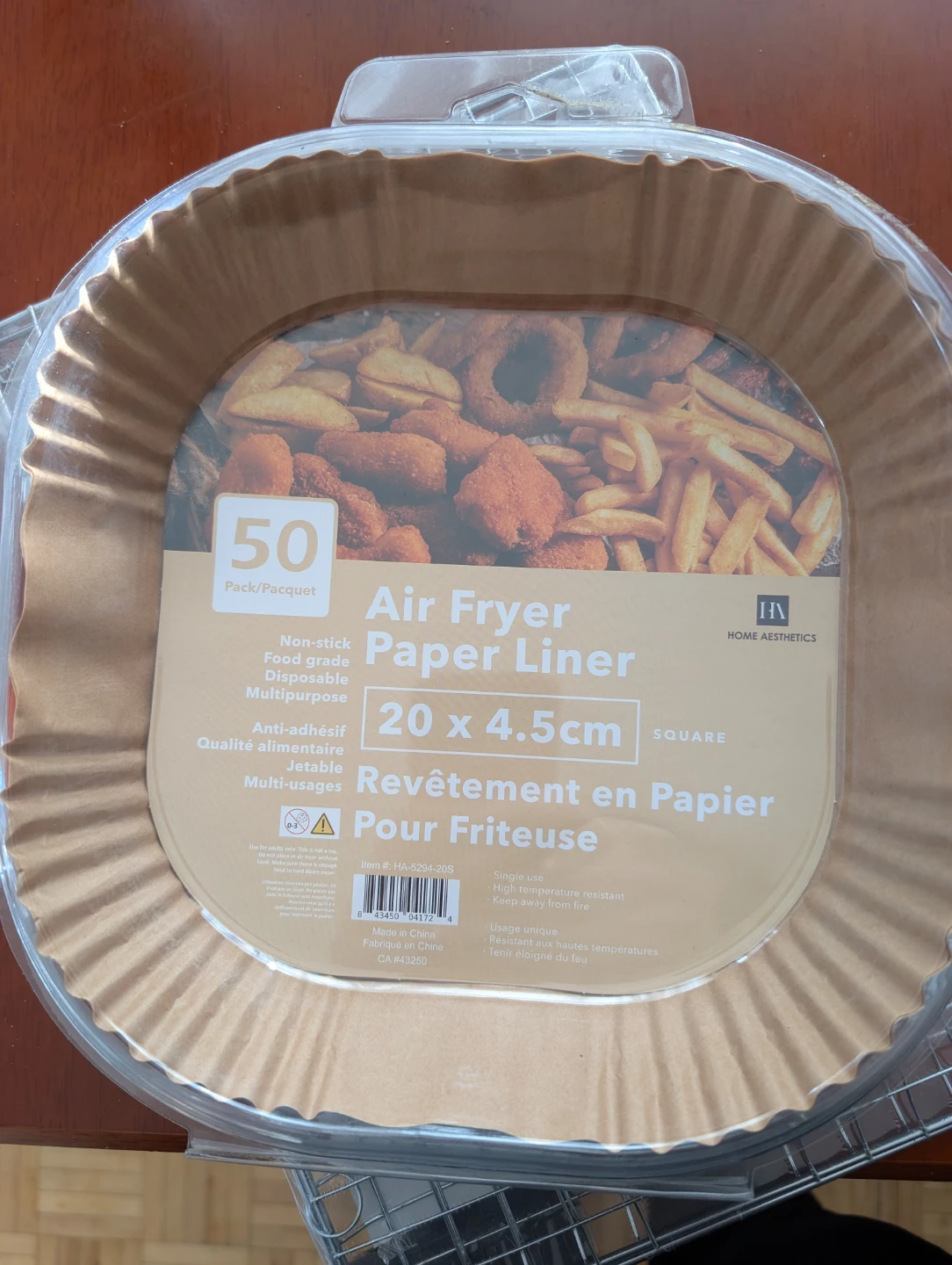 Home Aesthetics Square Air Fryer Paper Liners 50-Pack🏈