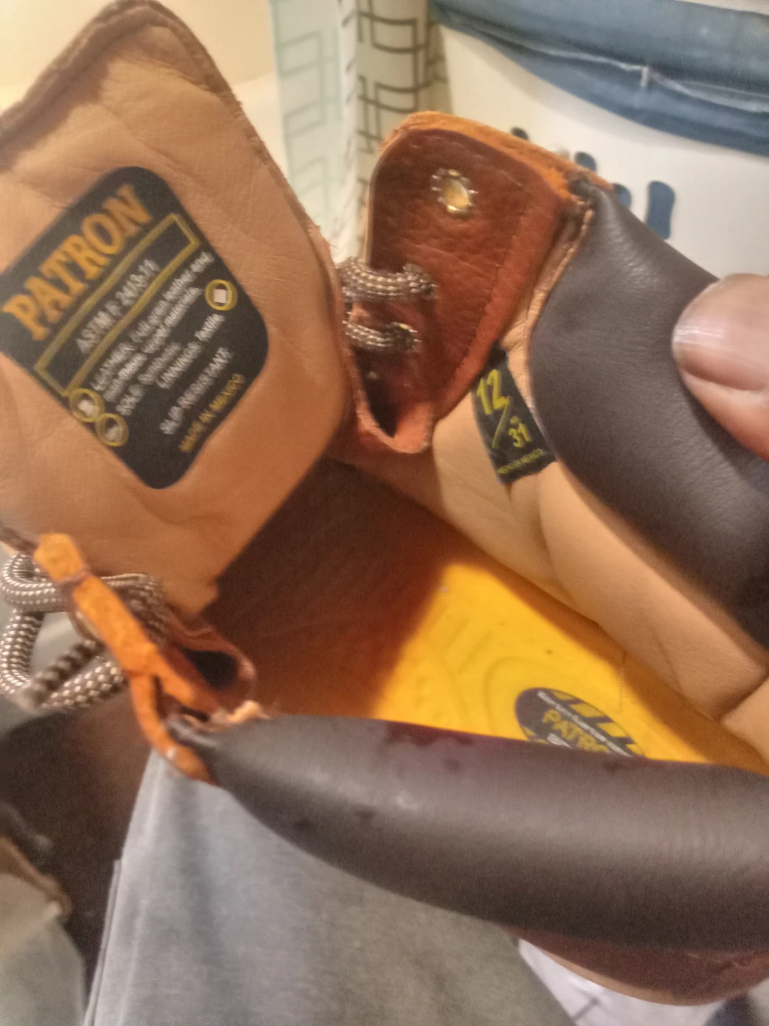 Patron Leather Work Boots Size 12