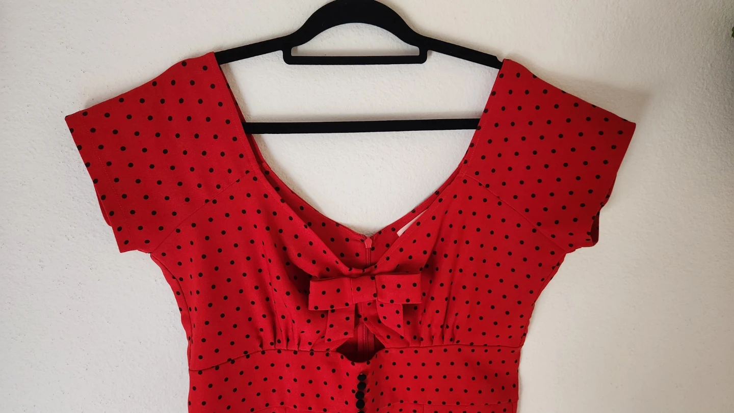 Tatyana Red and Black Polka Dot Dress - photo 2