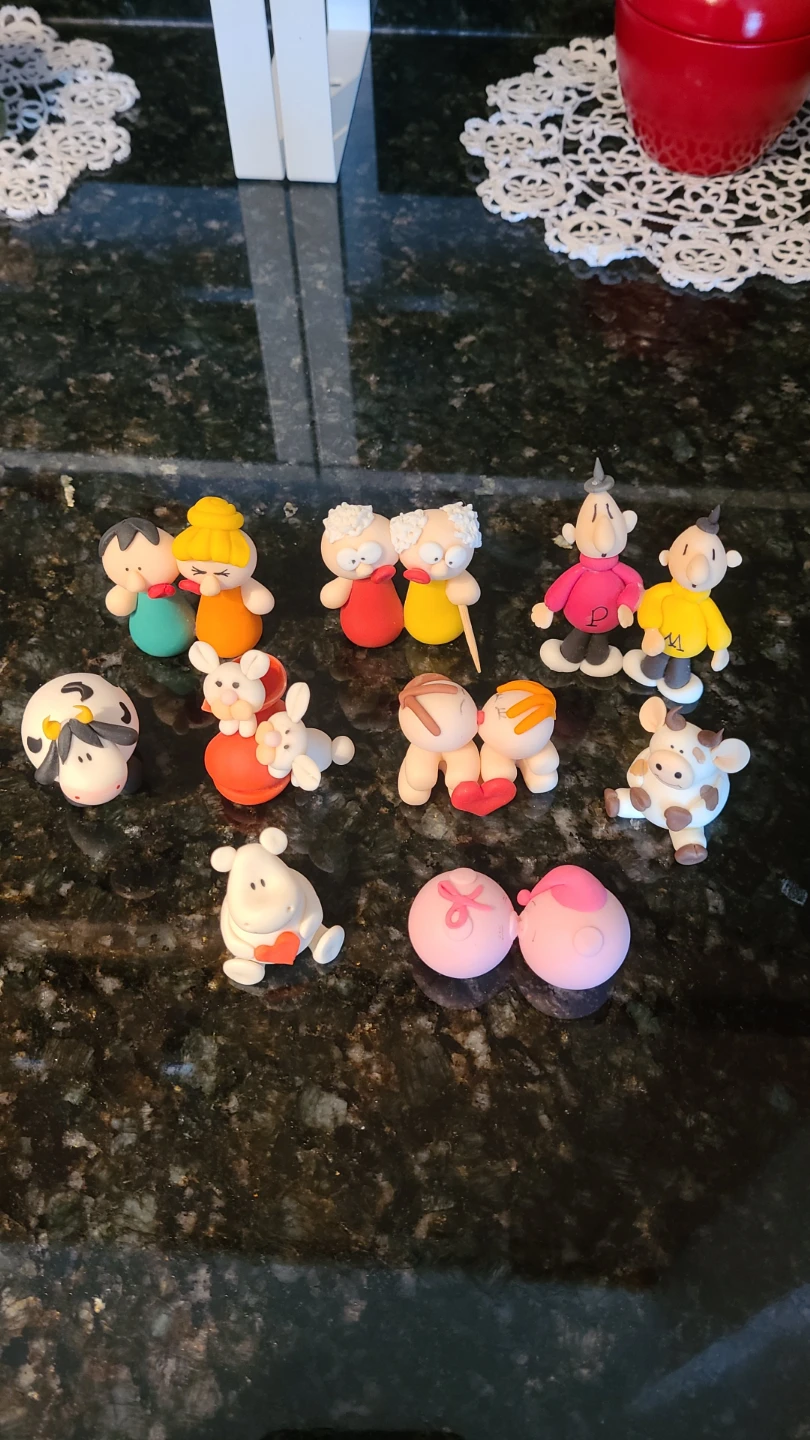 9 Handmade Polymer Clay Miniature Figurines