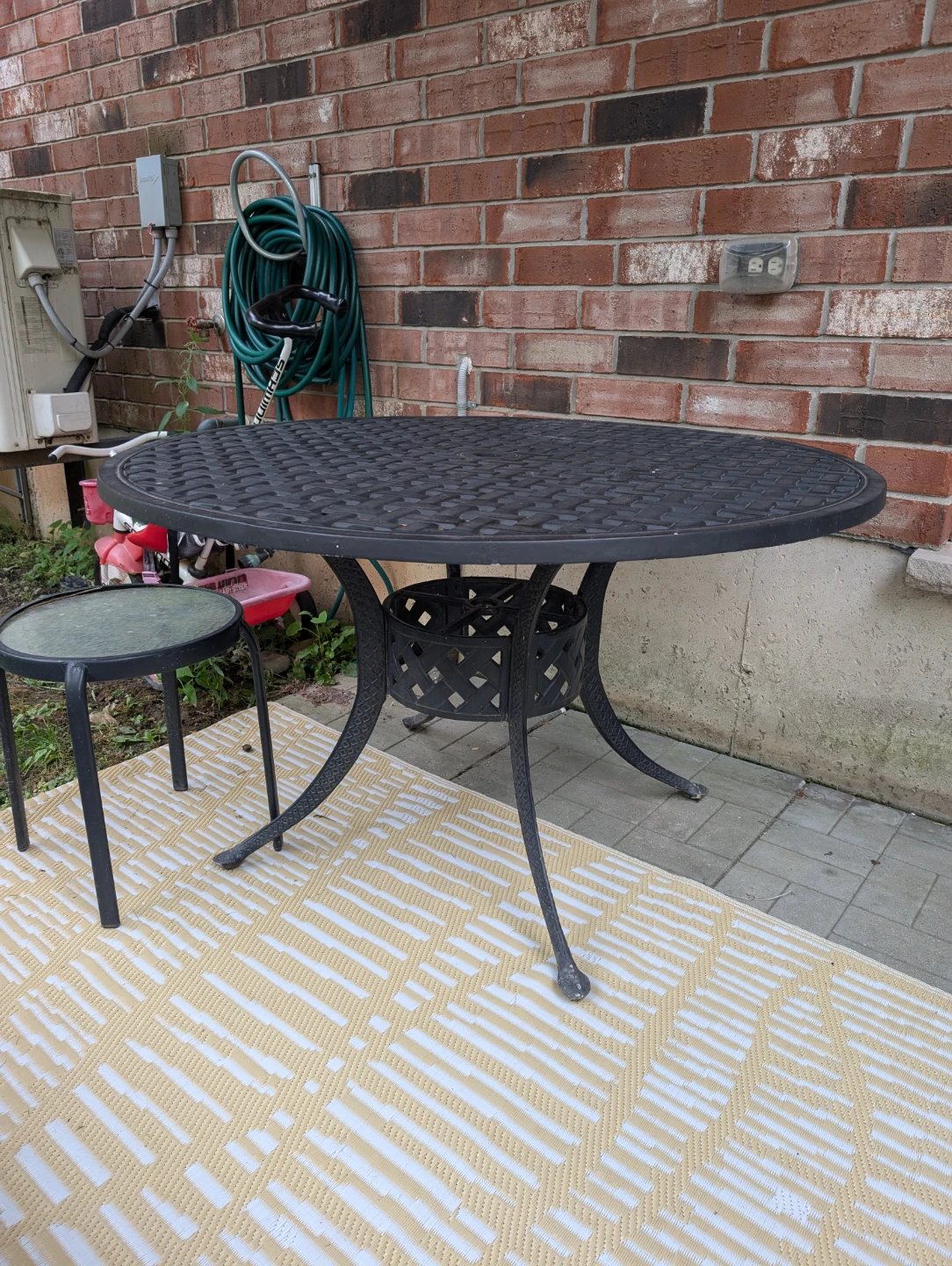 Black Metal Patio Dining Table