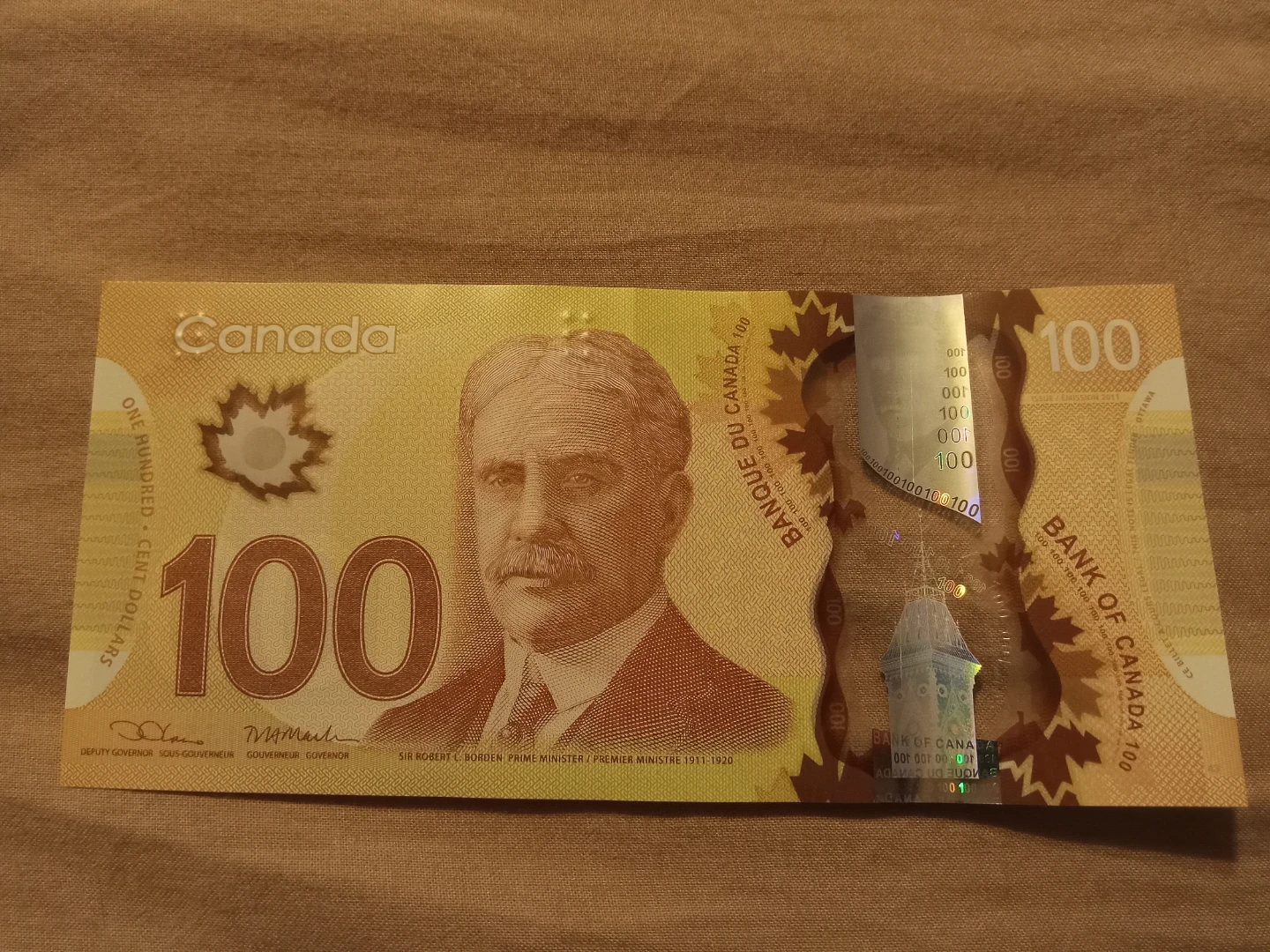 Canadian $100 Banknote – Radar Serial Number (Collector Note) - photo 2