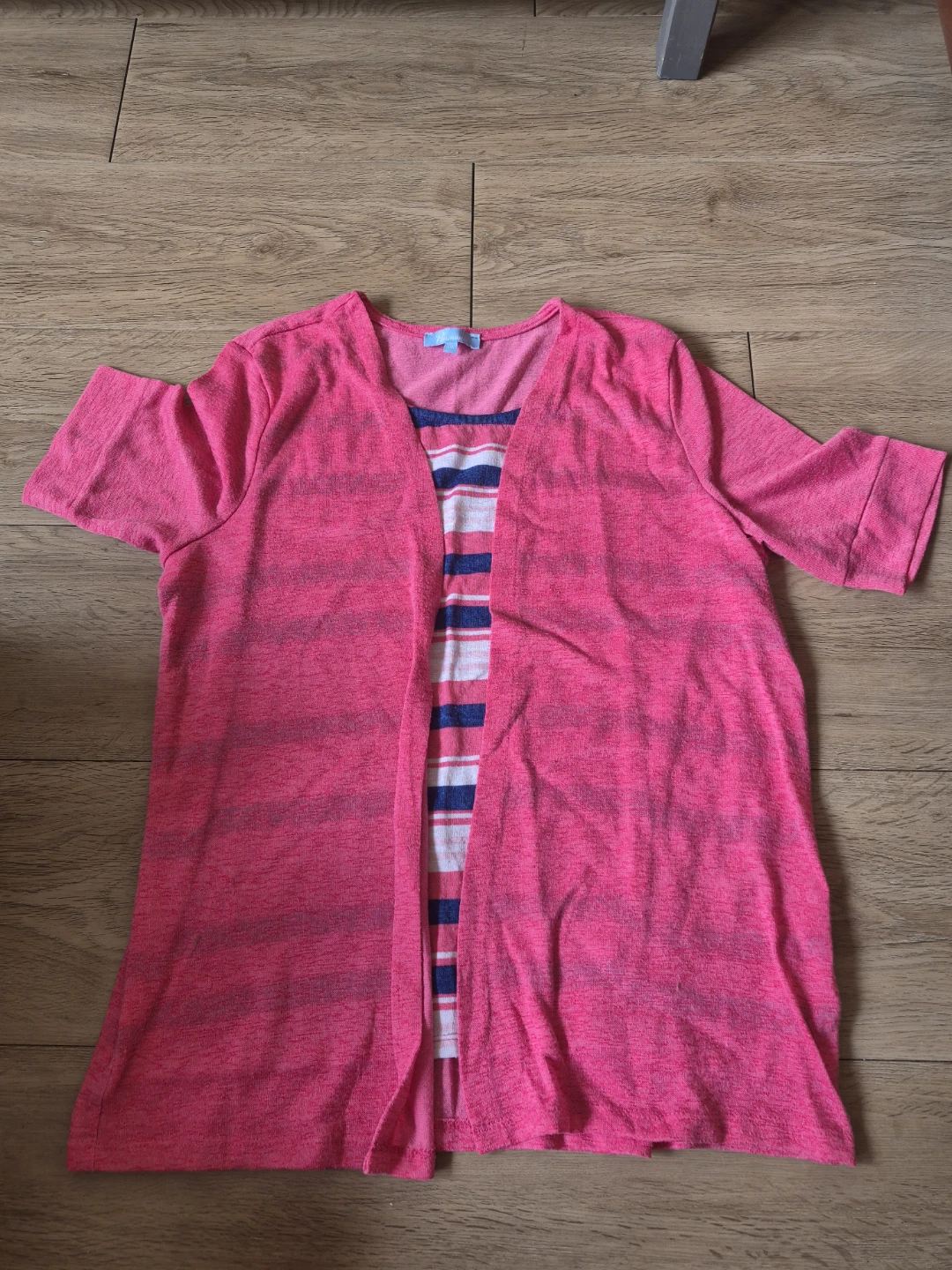 Penmans Pink Cardigan with Striped Insert
