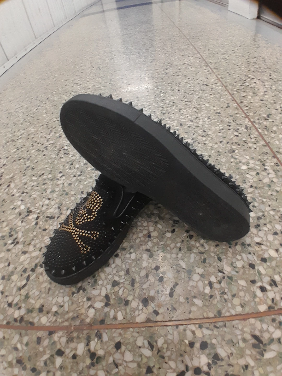 Black Skull Studded  Original Phillips Penni Men's Size 8.5 - photo 4