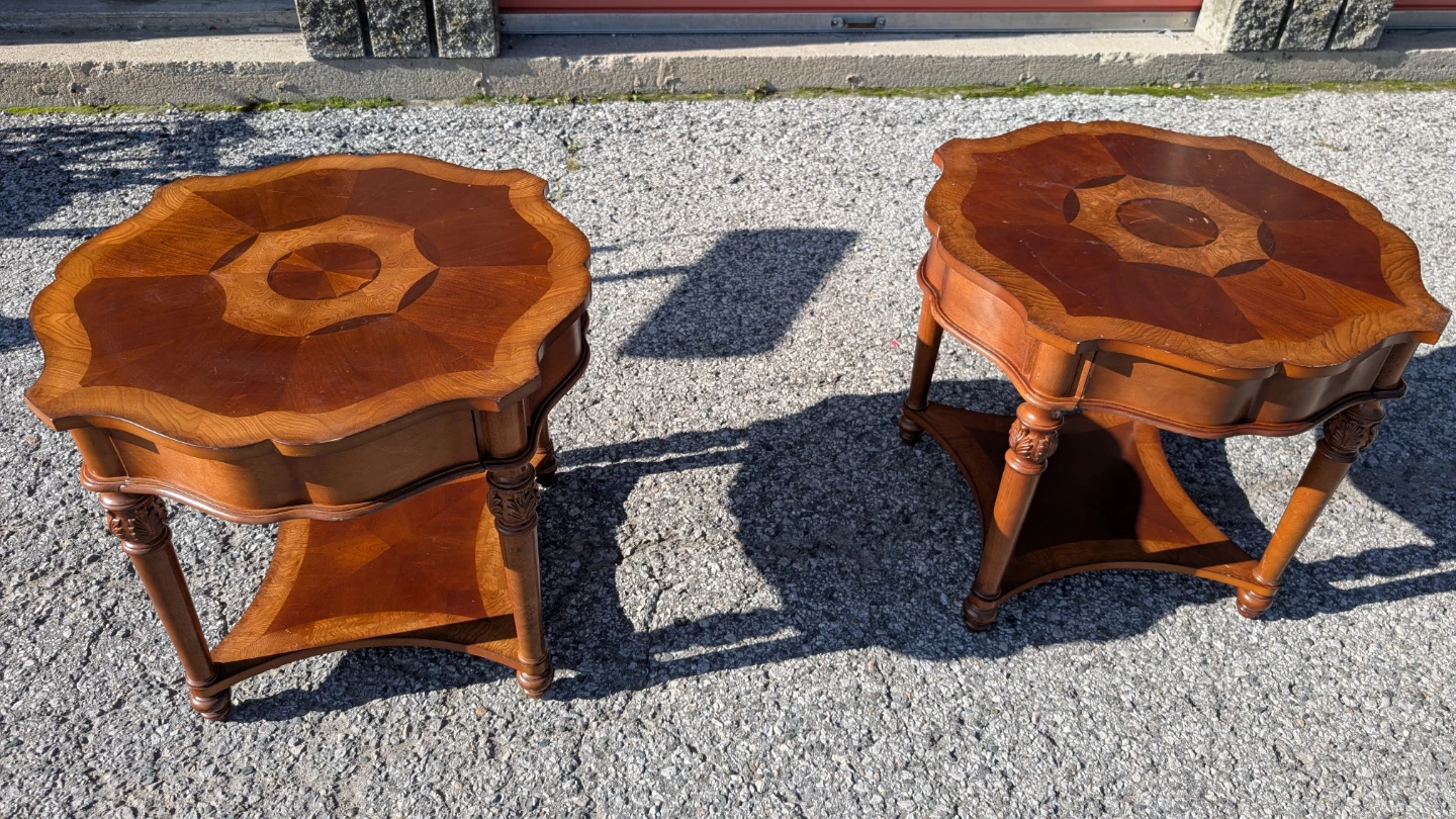Set of Two Vintage Wooden End Tables