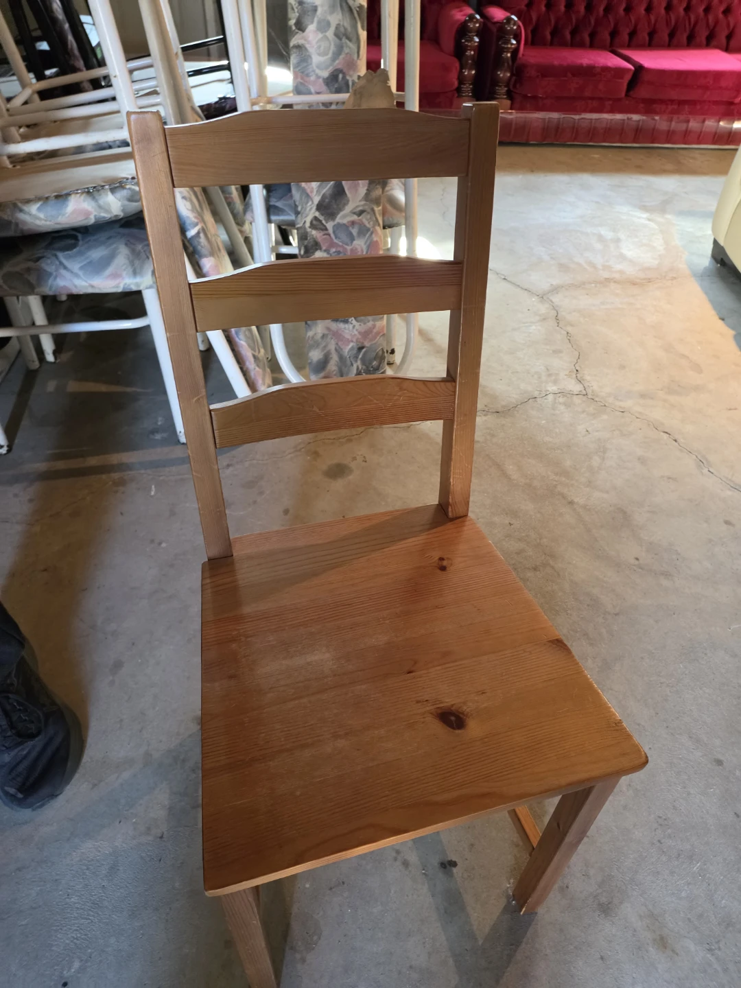 Two Pine Wood Dining Chairs
