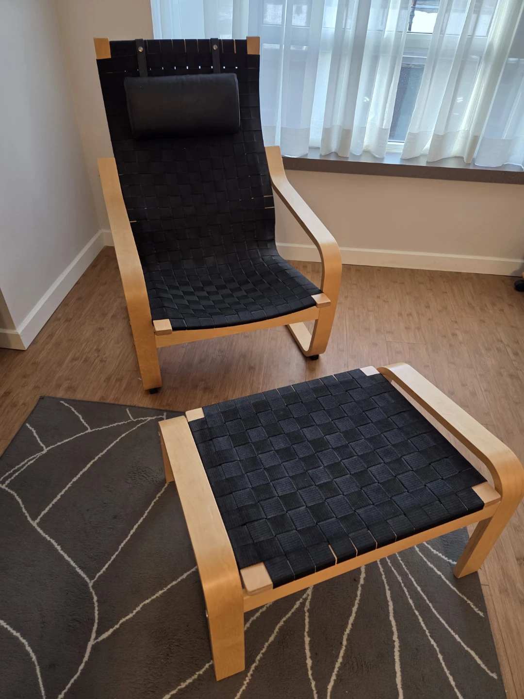 Ikea Poang Chair and Footstool - photo 4