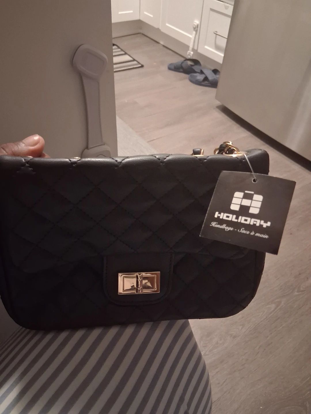 Holiday Handbag - Black Quilted