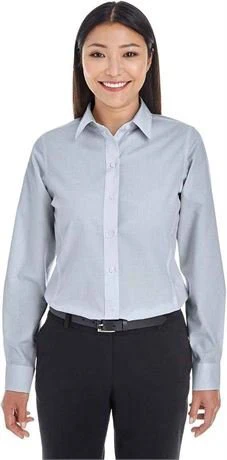 Ladies Navy and White Striped Long Sleeve Shirt size S