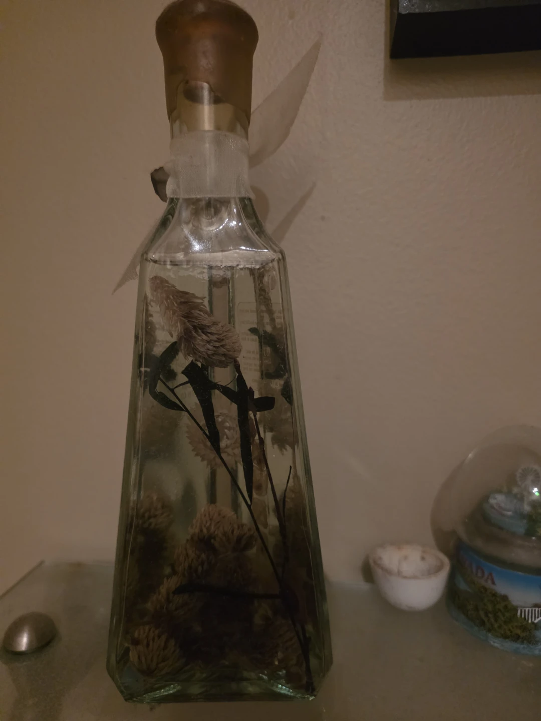Decorative Glass Bottle with Dried Botanicals - photo 2