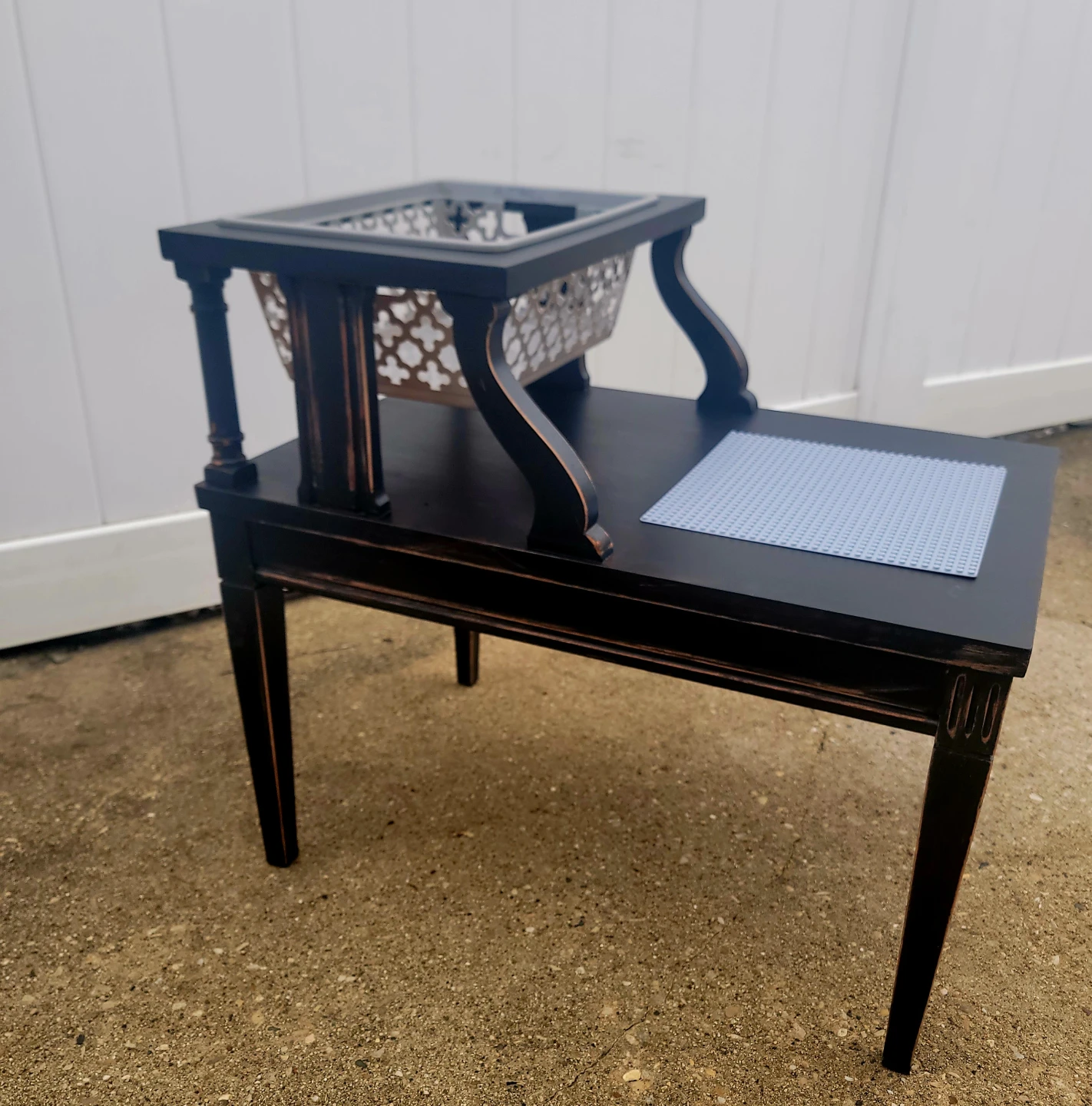 Black Two-Tier Side Table Lego table/storage $100 - photo 4