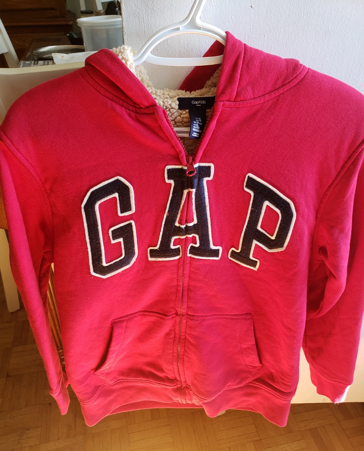 GapKids Sherpa-Lined Red Zip-Up Hoodie
