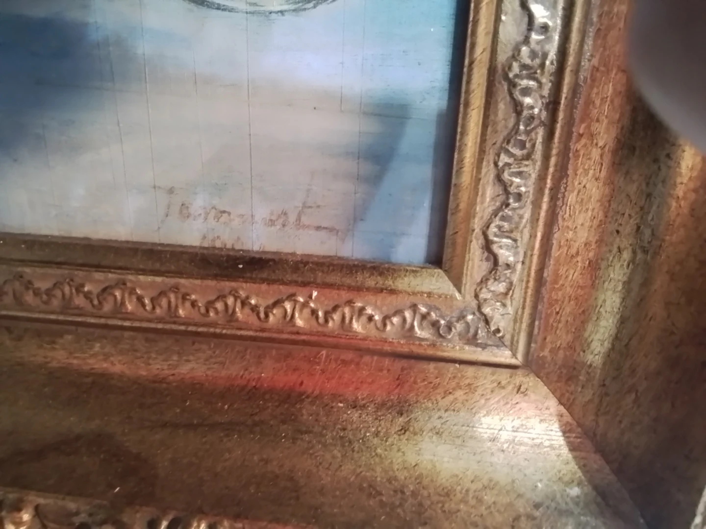 LARGE 36” Vintage Belle Époque Framed Canvas Replica - photo 2