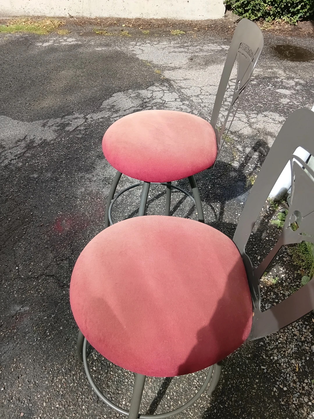 Pair Of Nordesign Iron & Fabric Counter Height Stools - photo 2