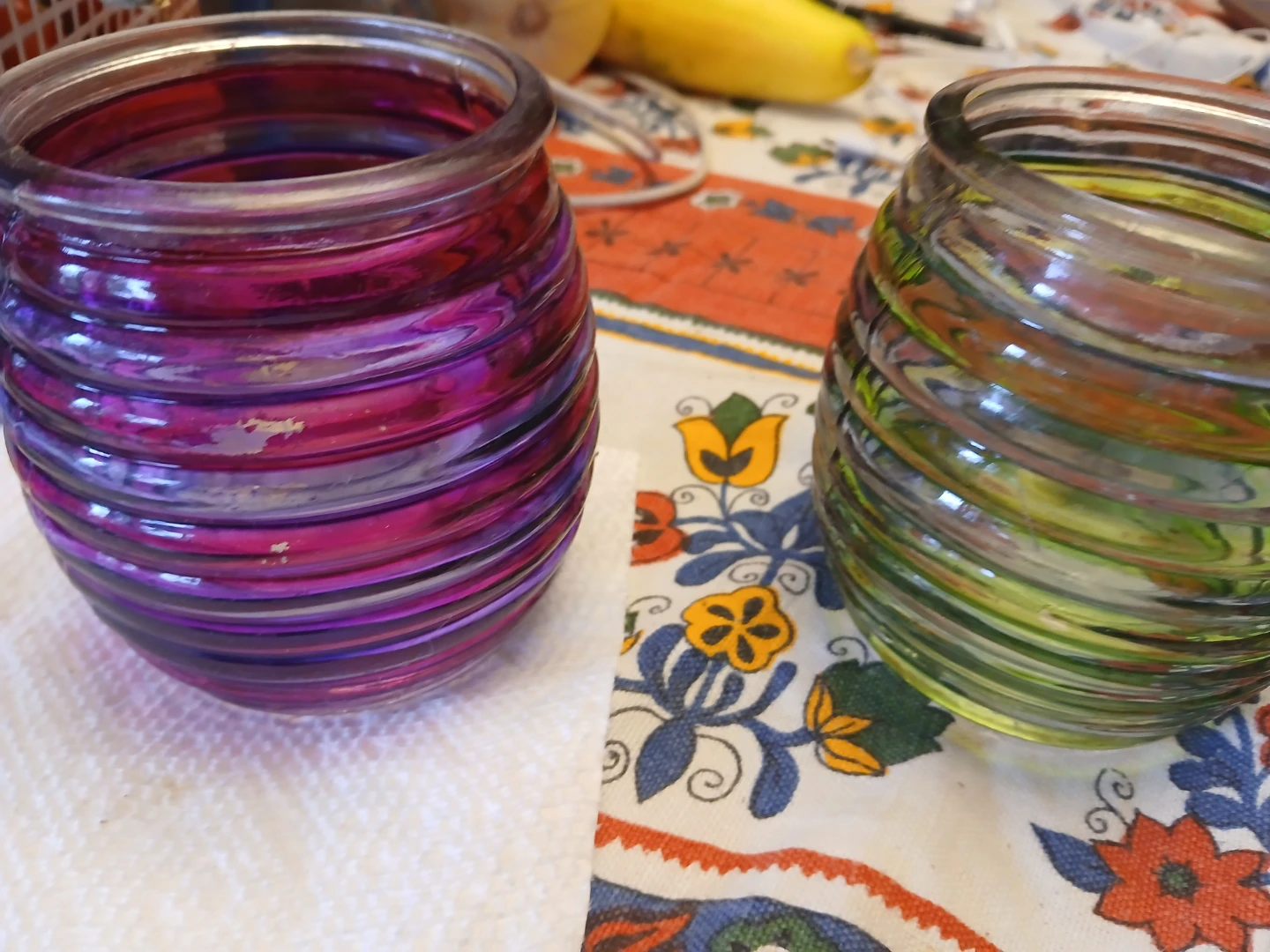 Set of Two Ribbed Glass Votive Holders - photo 3