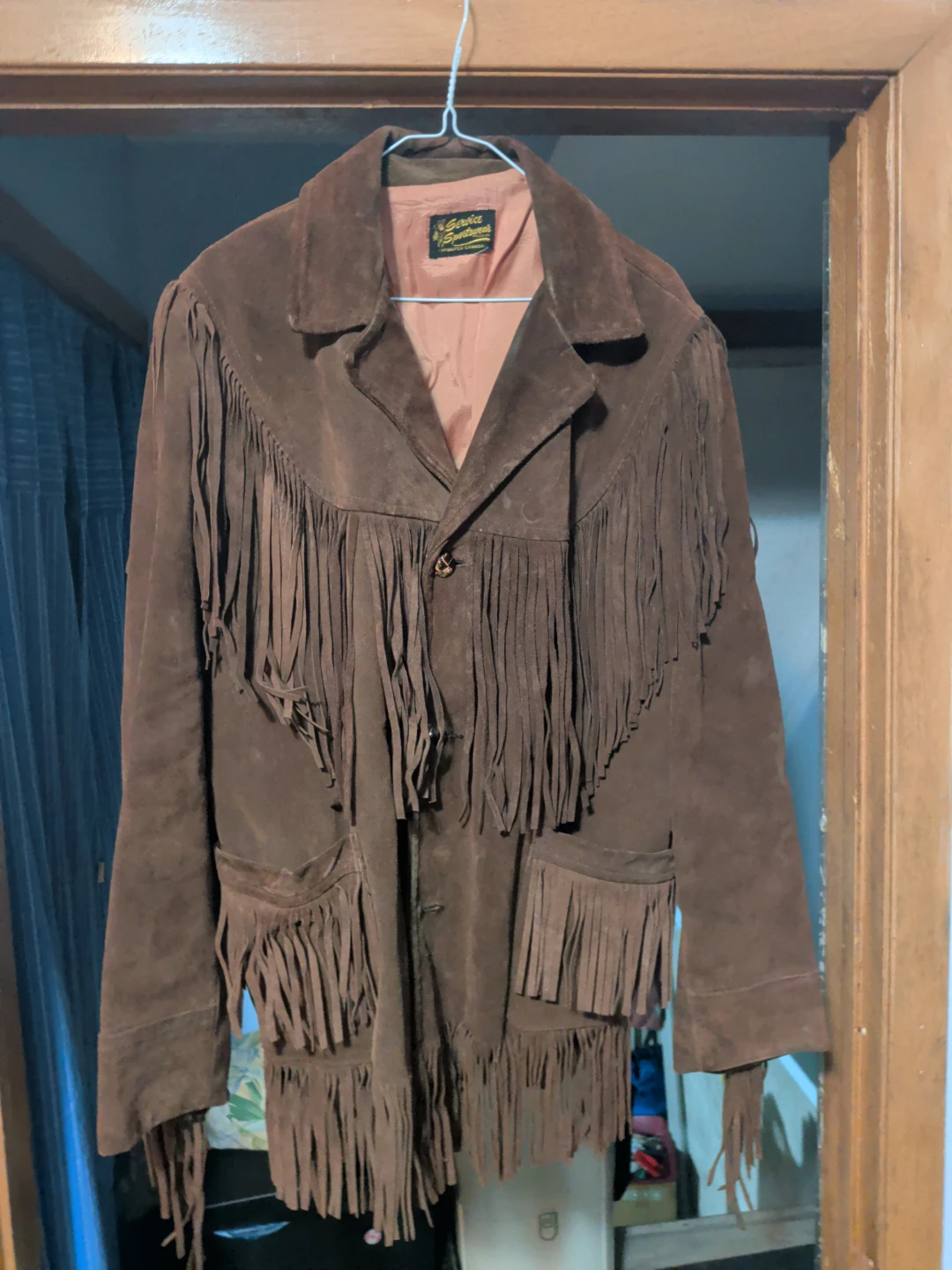 Service Sportswear Vintage Suede Fringe Jacket