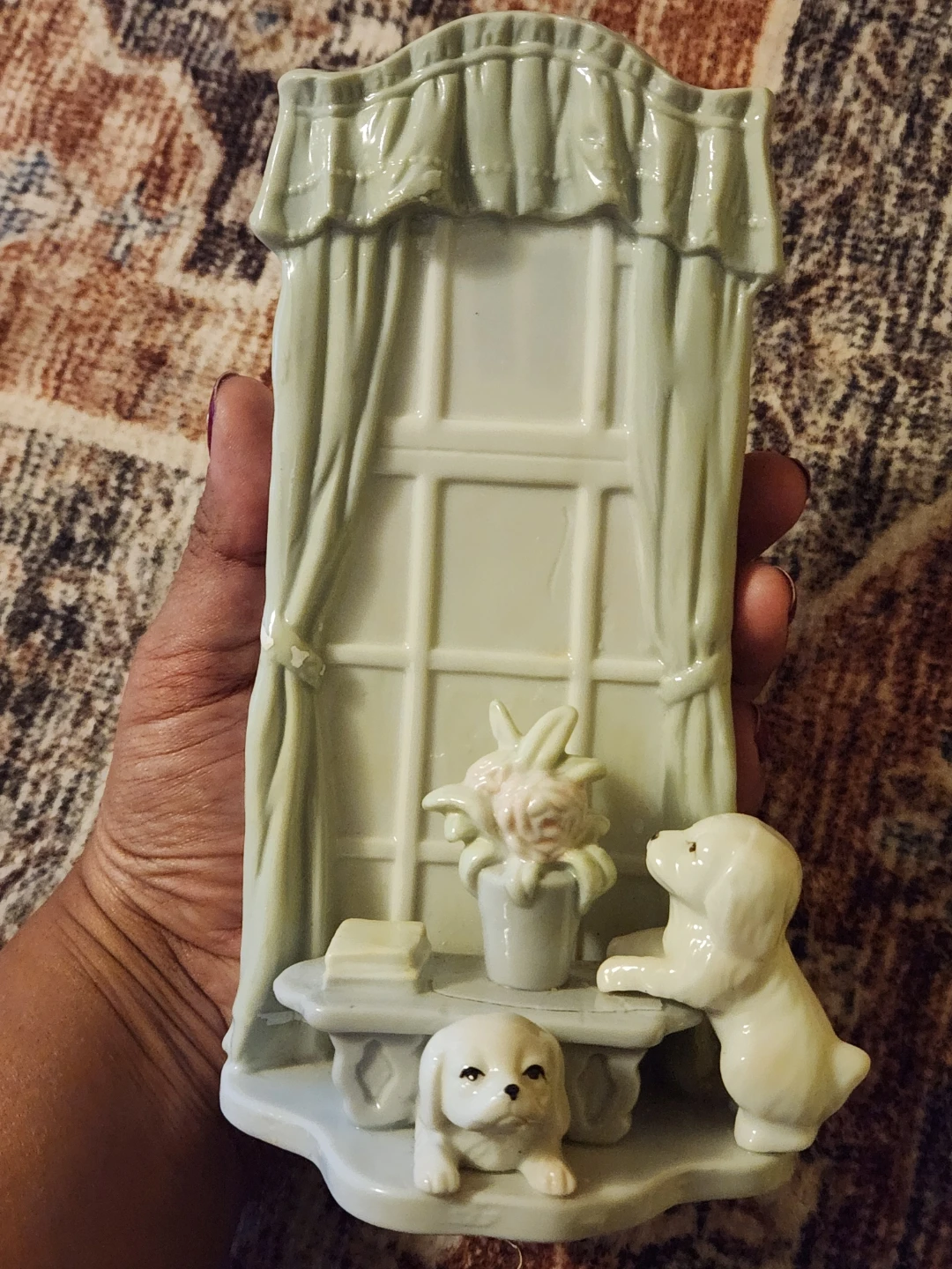 Ceramic Dog Figurine Window Scene 🏈 - photo 3