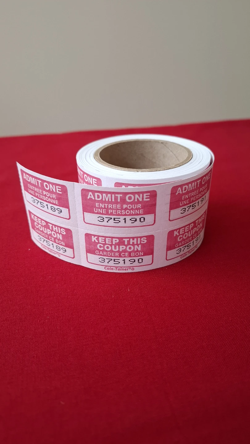 Raffle- Roll of Admit One Entry Coupons