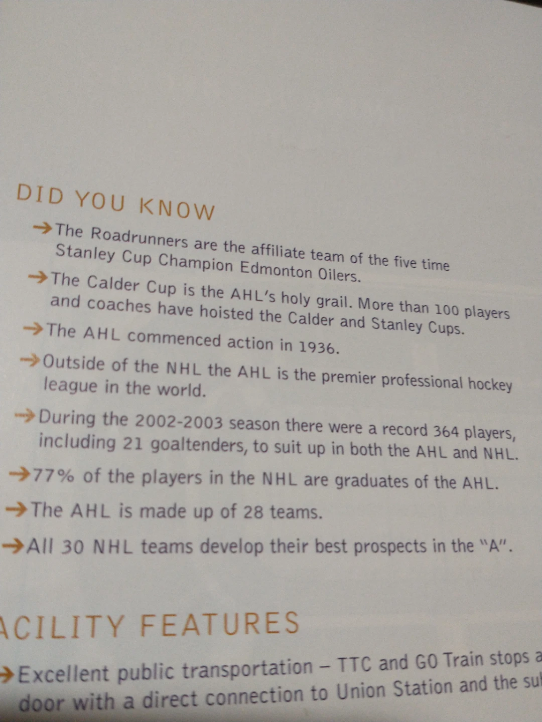 Defunct Toronto Roadrunners 2003/04 Inaugural Season Brochure - photo 4