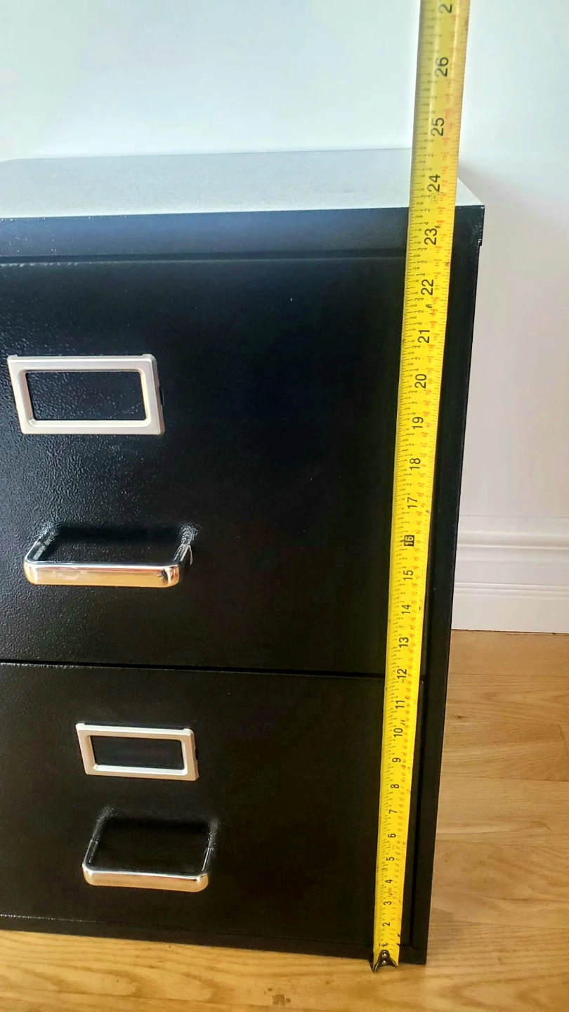 Black 2-Drawer Metal Filing Cabinet (3 Available) - photo 4
