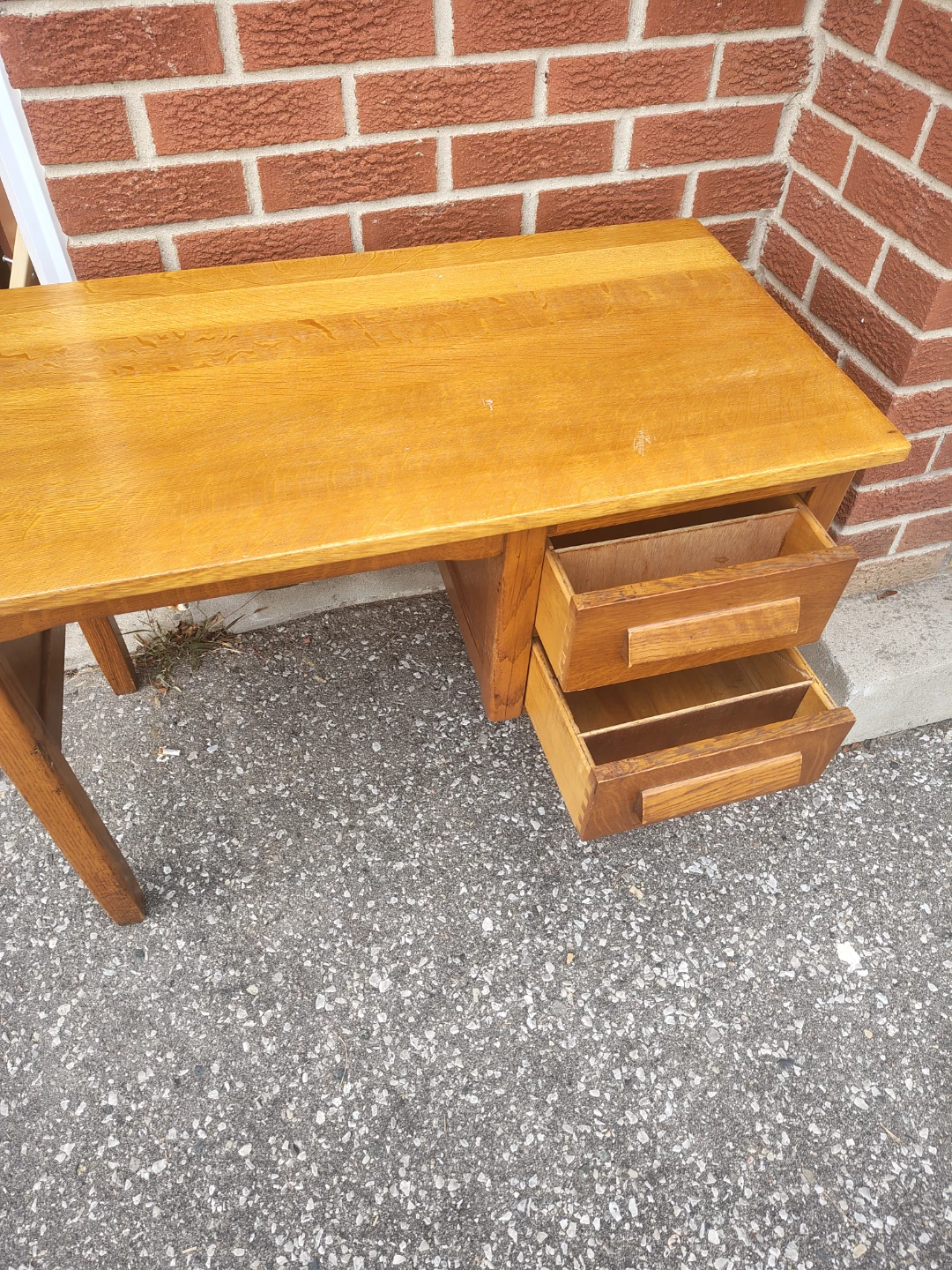 Solid Oak Writing Desk - photo 2