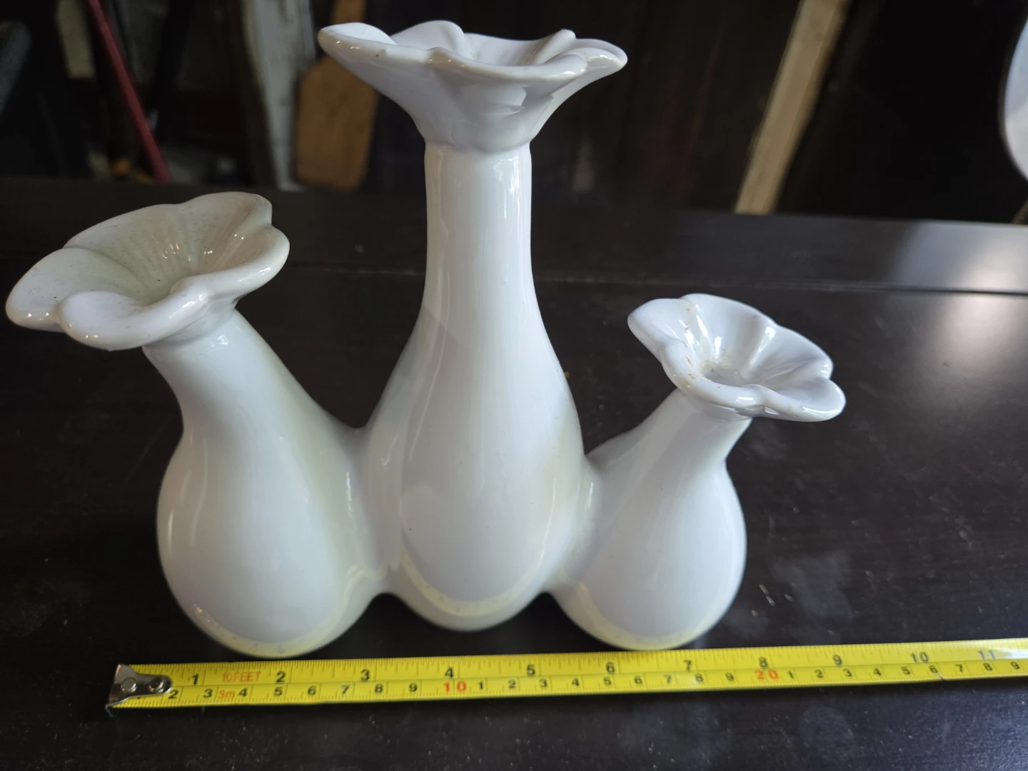 White Ceramic Flower Bud Vase - photo 4