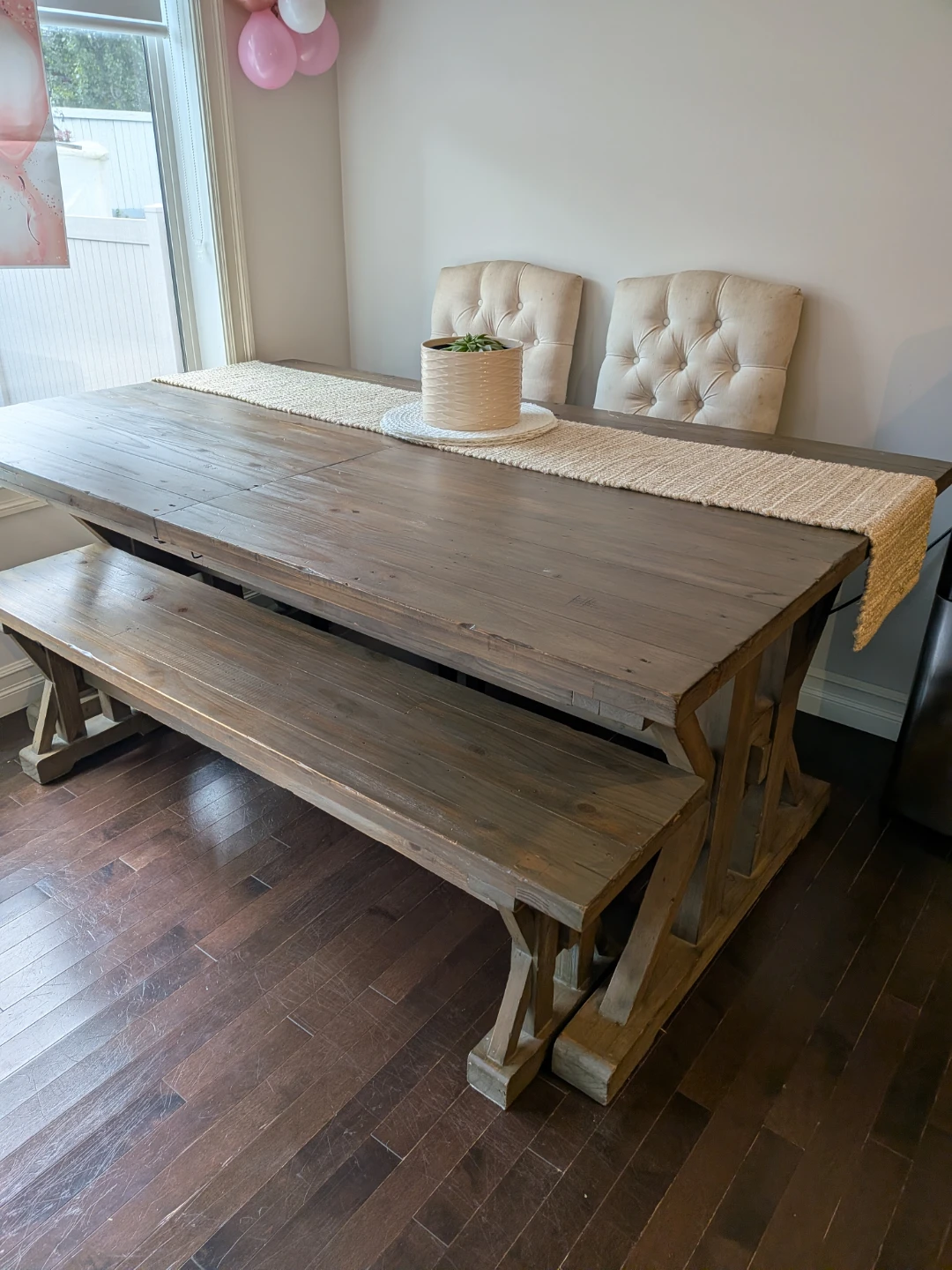 Urban Barn rustic Wood Dining Table with Bench