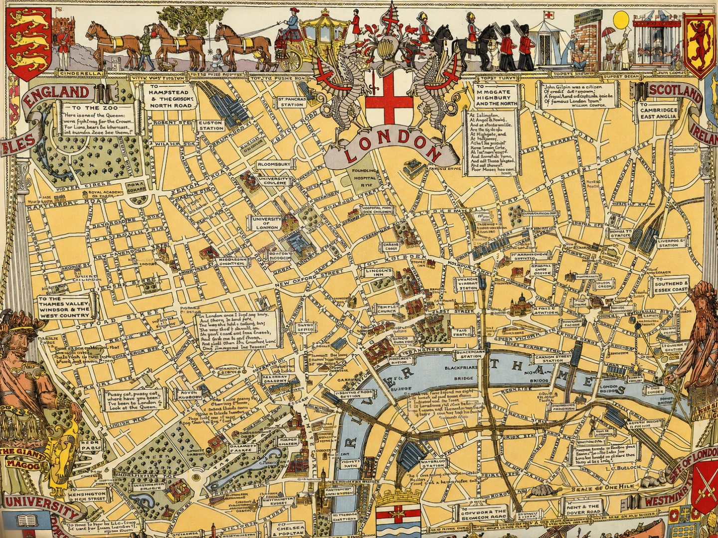 Vintage Framed 1938 reproduction of Children's Map of London - photo 5