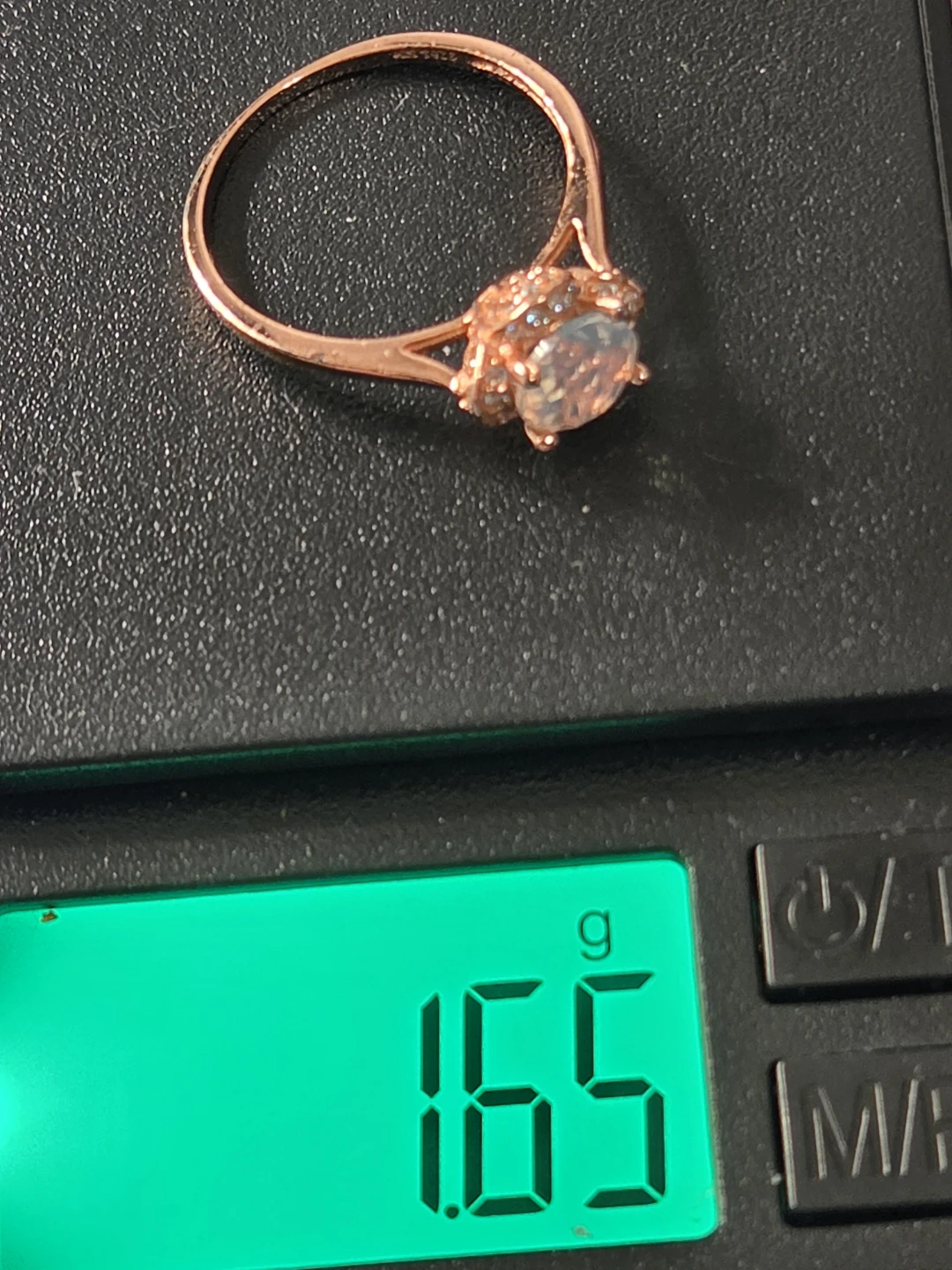 925 silver Rose Gold Tone Ring with Moonstone and CZ - photo 5