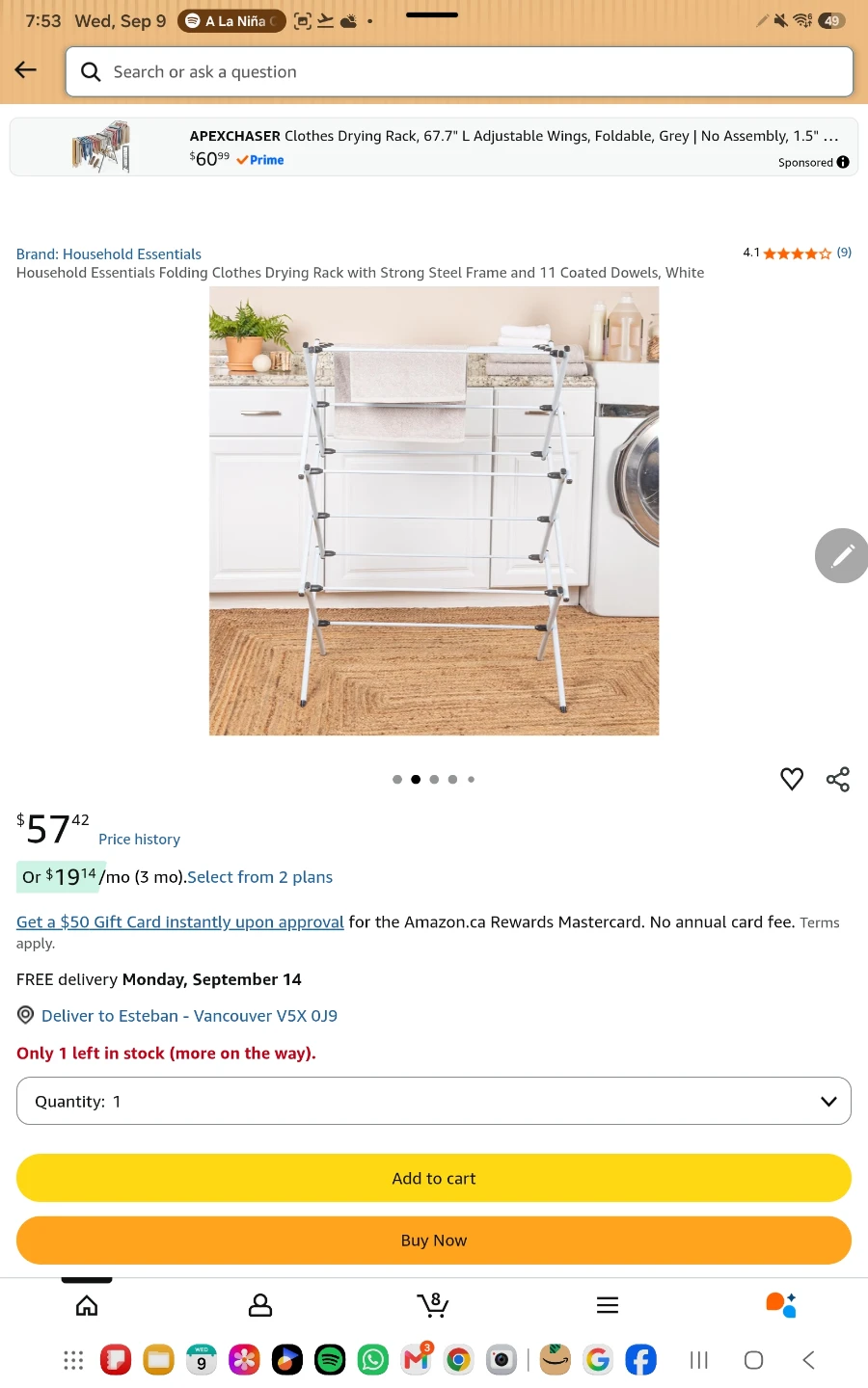Household Essentials Folding Clothes Drying Rack - photo 5