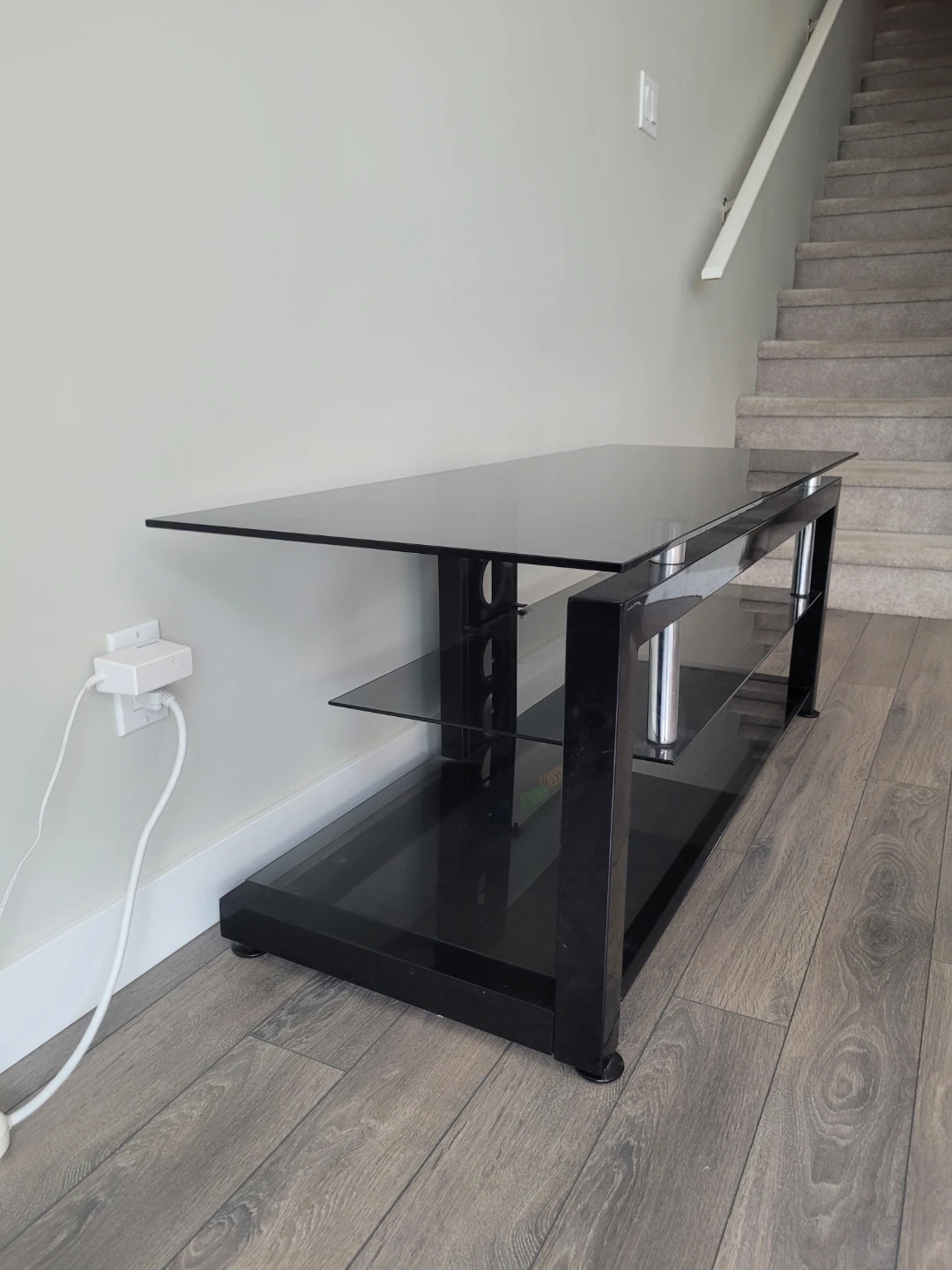 Black Glass TV Stand - photo 2