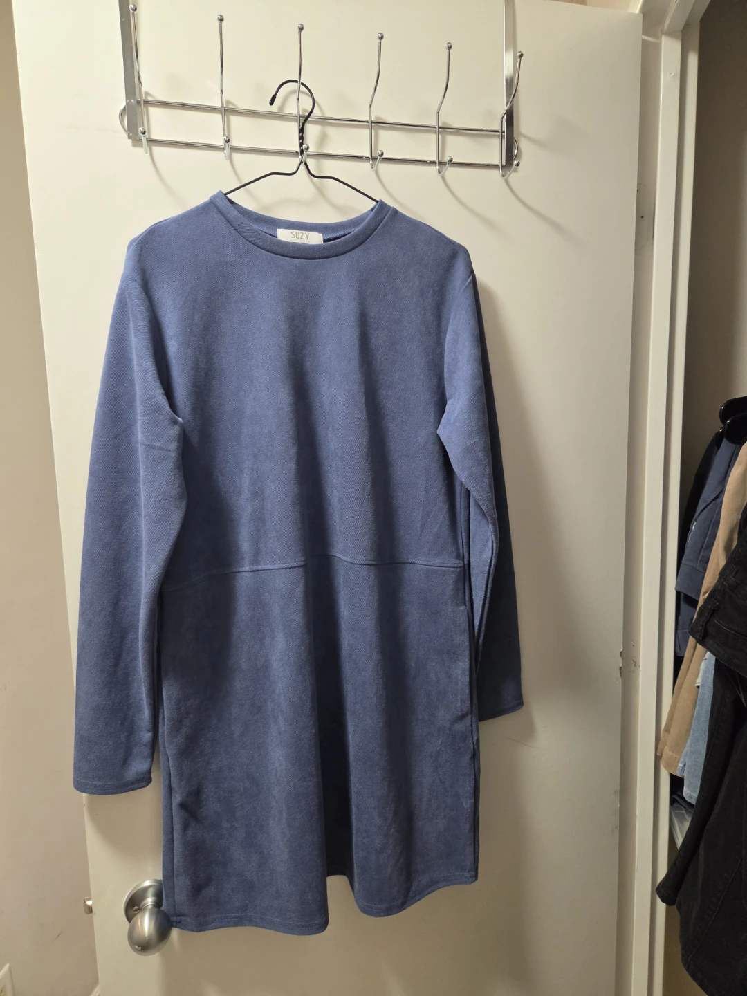 Suzy Shier Blue Long Sleeve Dress