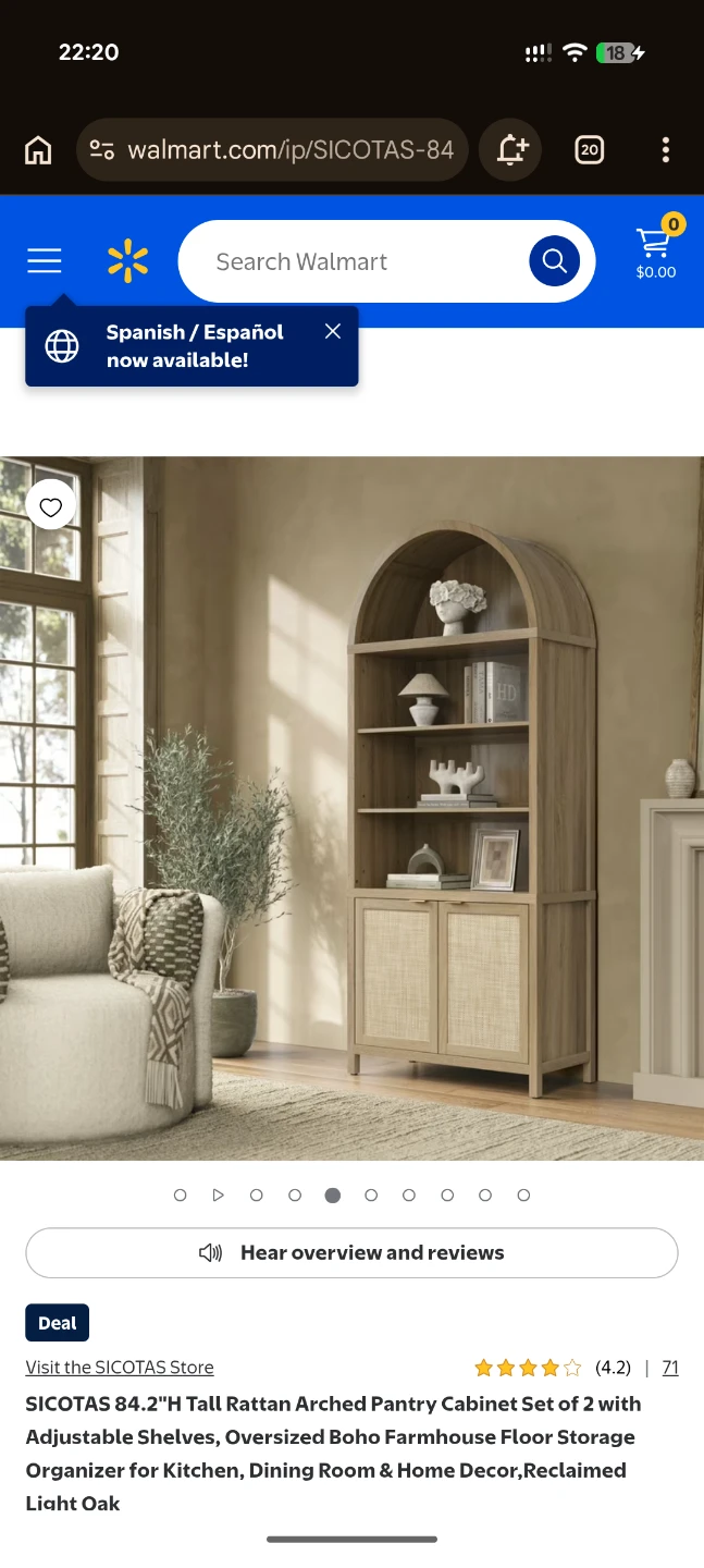 NEW Elegant Rattan Pantry Cabinet / Bookshelf in light oak - photo 4