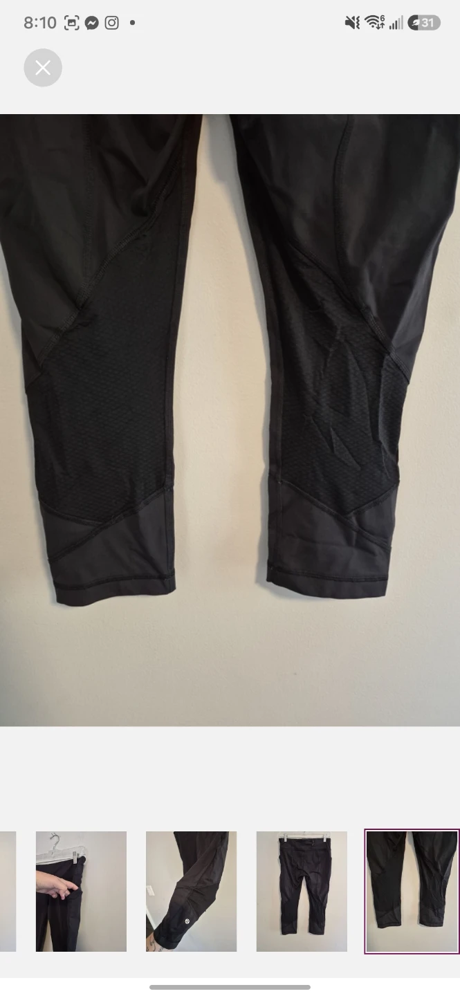 Lululemon Black Crop Leggings with Pockets - photo 5