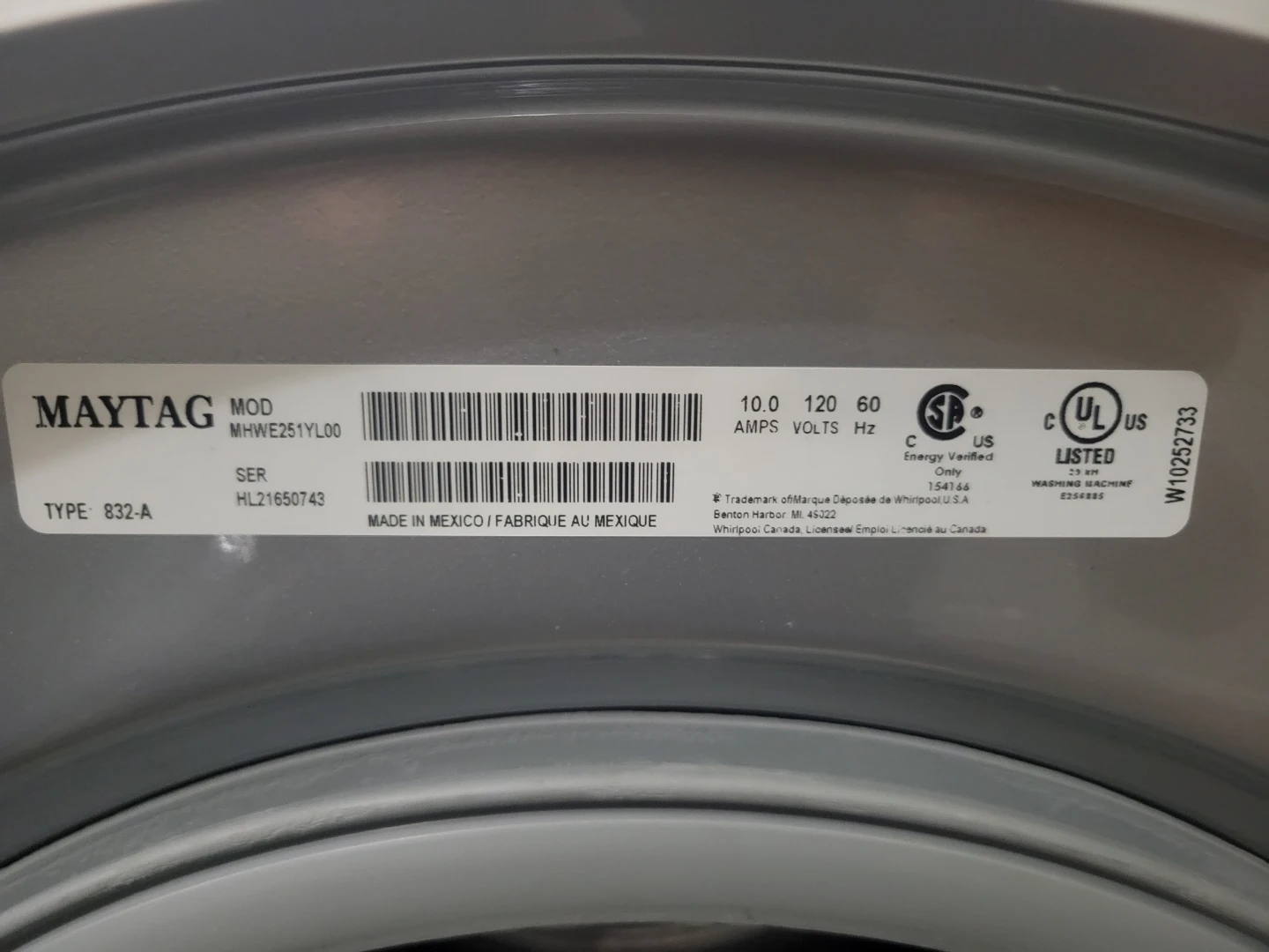Maytag 2000 Series Front Load Washing Machine - photo 5