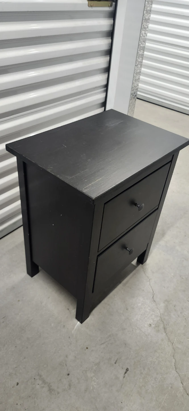 Ikea Black 2-Drawer Nightstand - photo 3