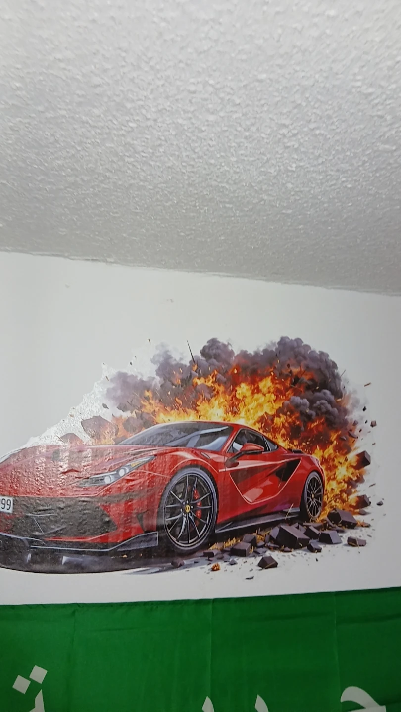 3D Sports Car Wall Sticker