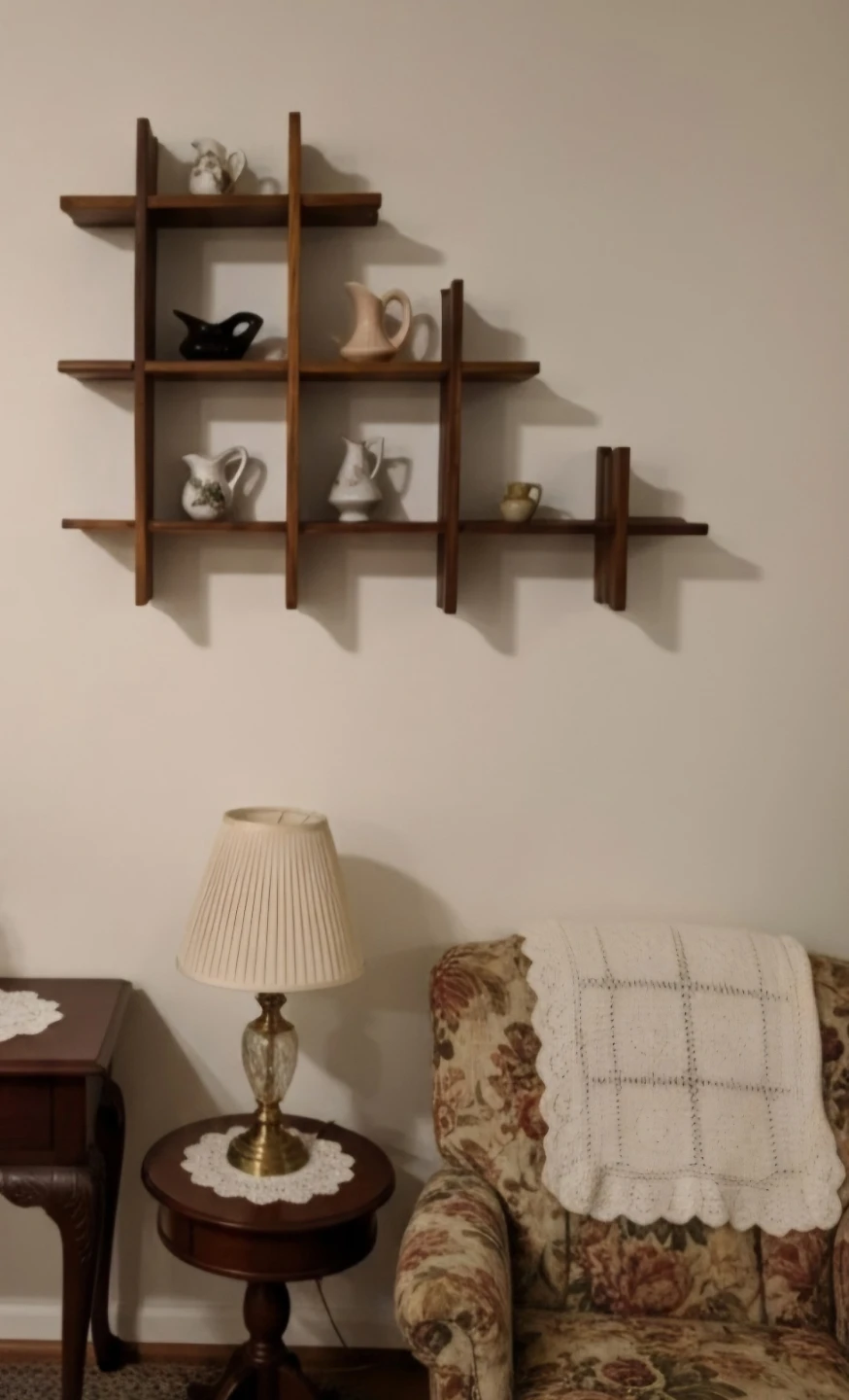 Vintage Mid-Century Modern Wooden Wall Shelf - photo 3