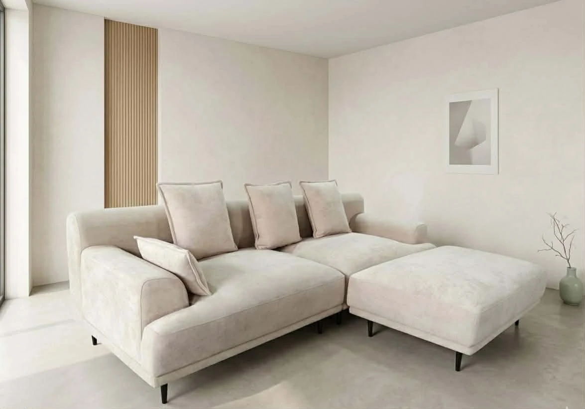 Modern Sectional Sofa with Ottoman