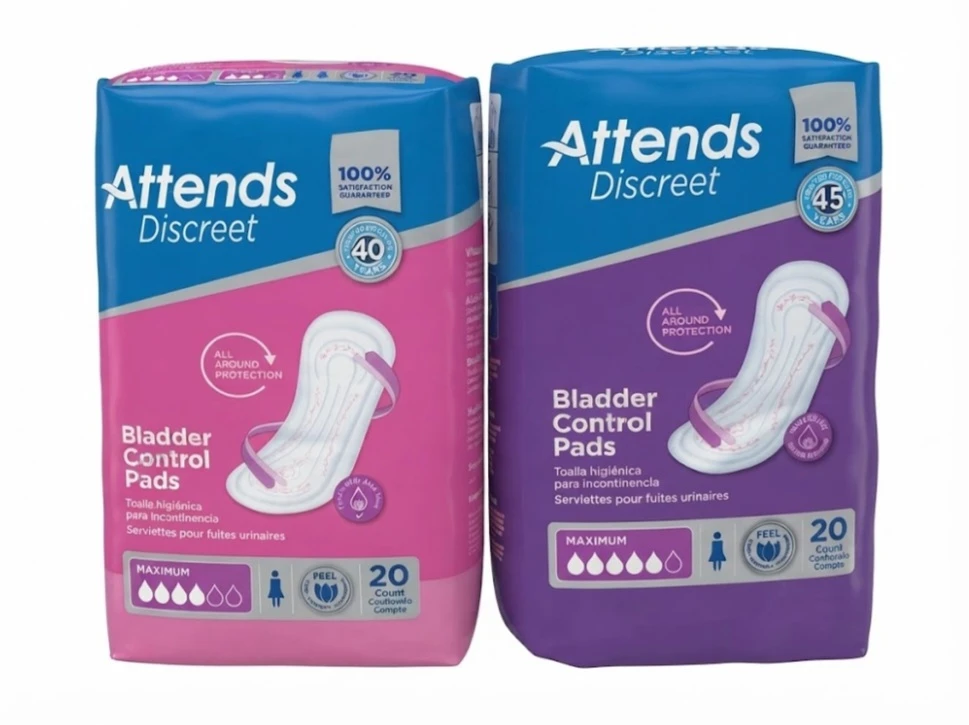 Attends Discreet Bladder Control Pads - 20 Count each pack