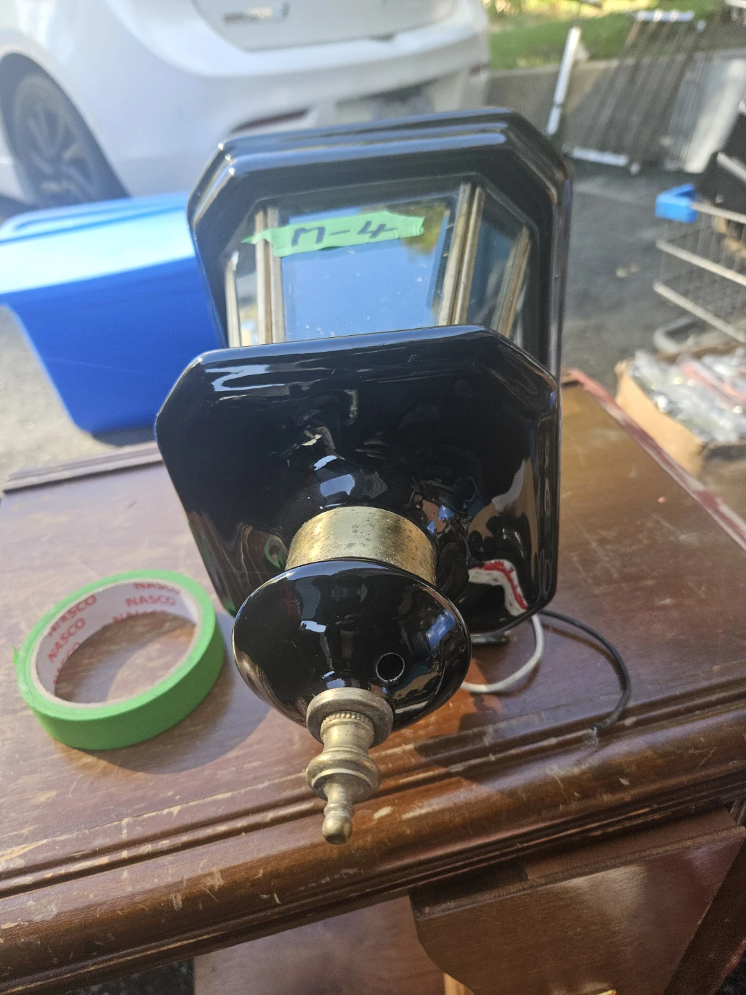 Black and Brass Outdoor Wall Lantern - photo 4