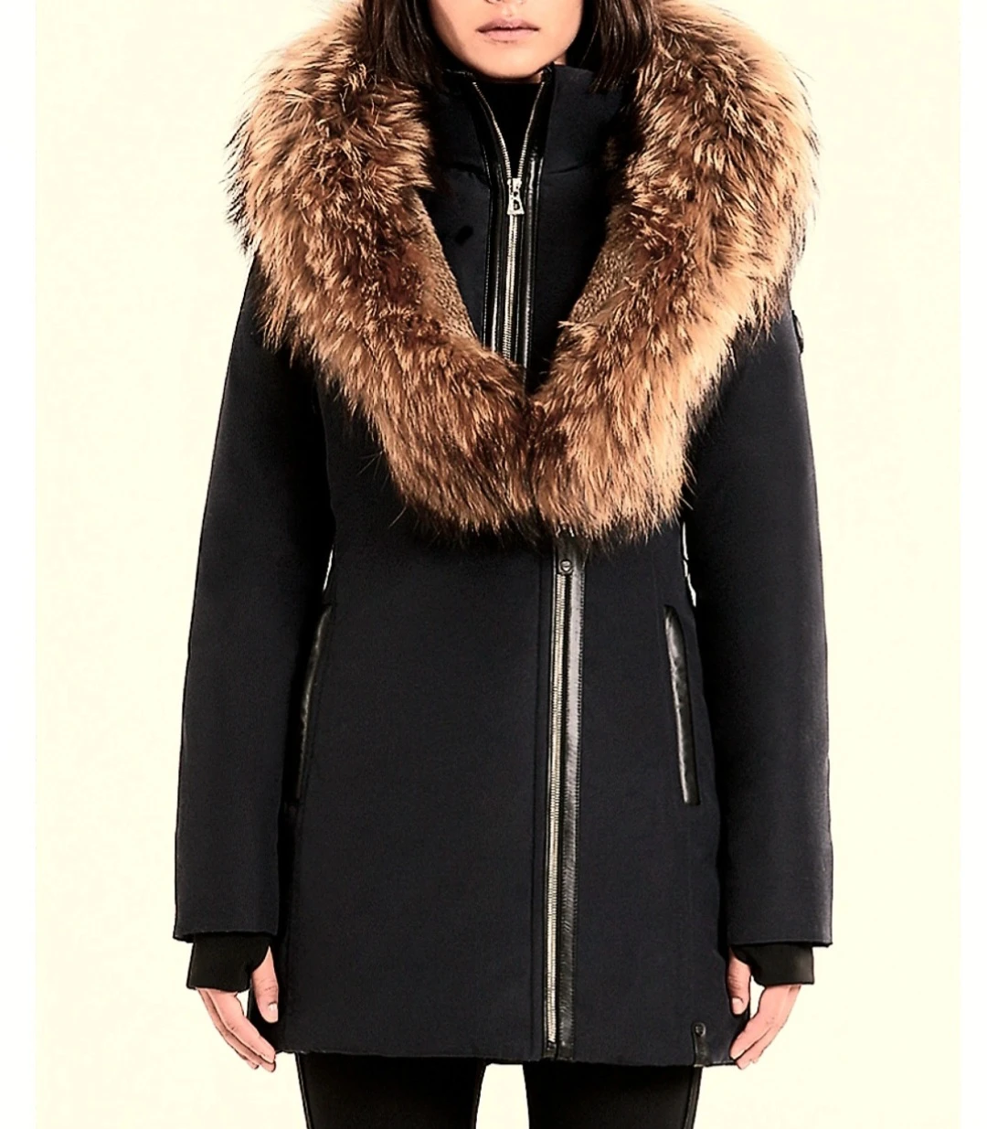 Authentic RUDSAK Women's XS Down Winter Coat | Real Fur Trim