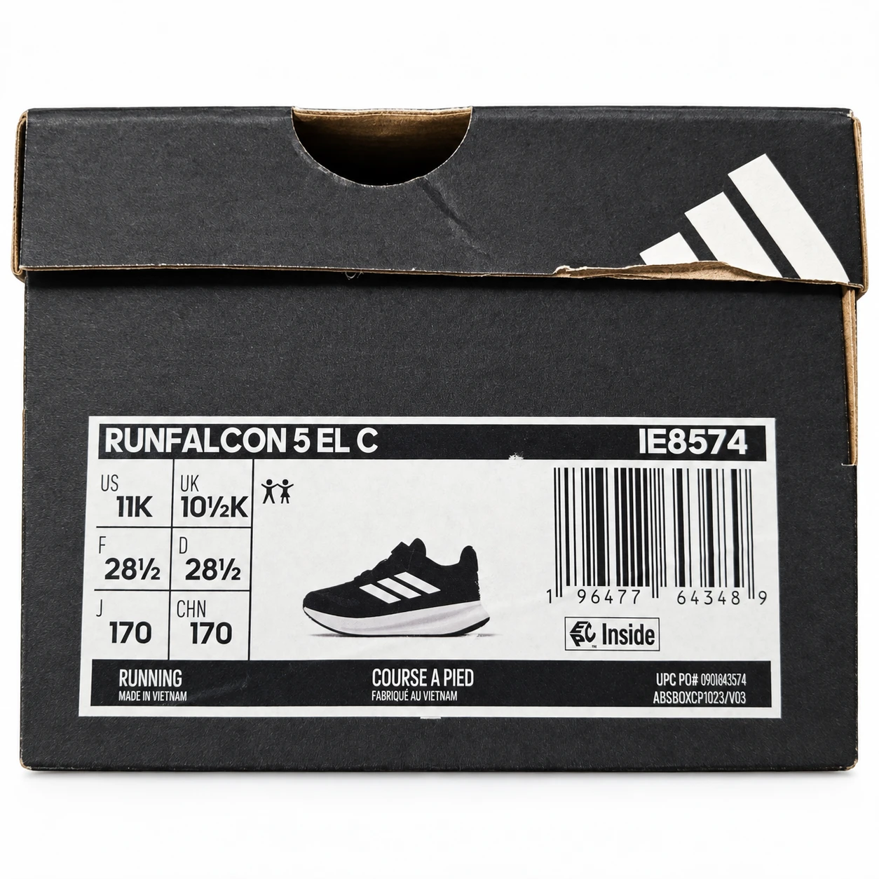 Adidas Runfalcon 5 EL C Kids Running Shoes - Black - photo 2