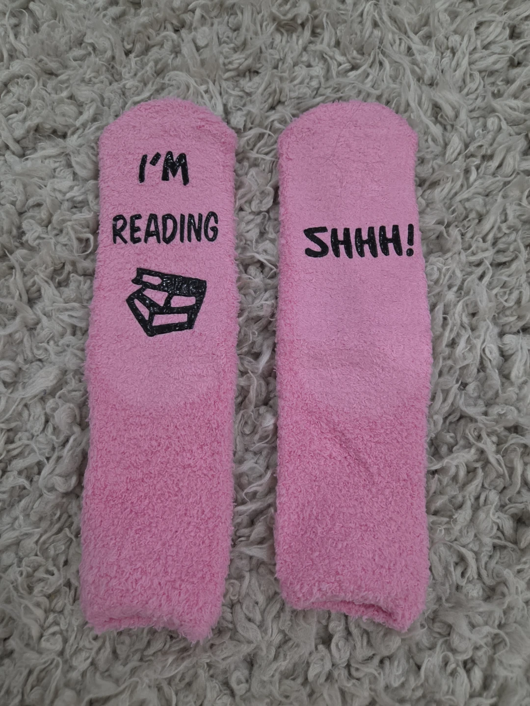 Pink Reading Socks