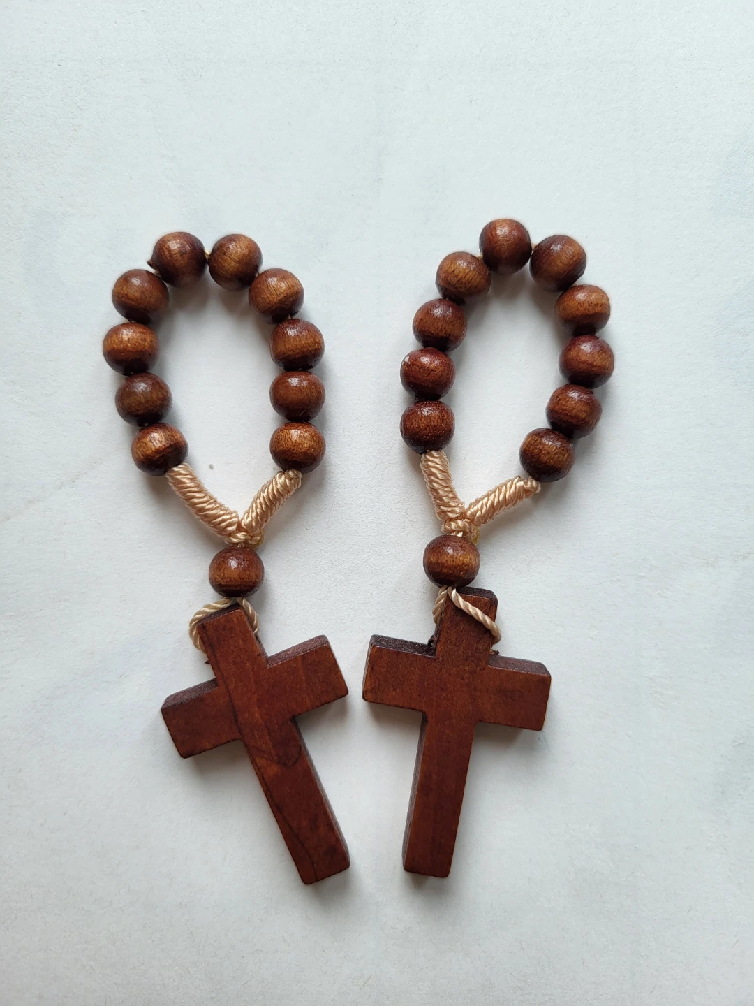 Set of two wooden rosary cross beads (Blue rosary included) - photo 2
