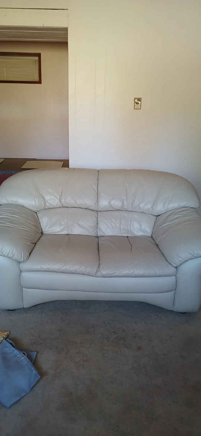 White Leather Loveseat